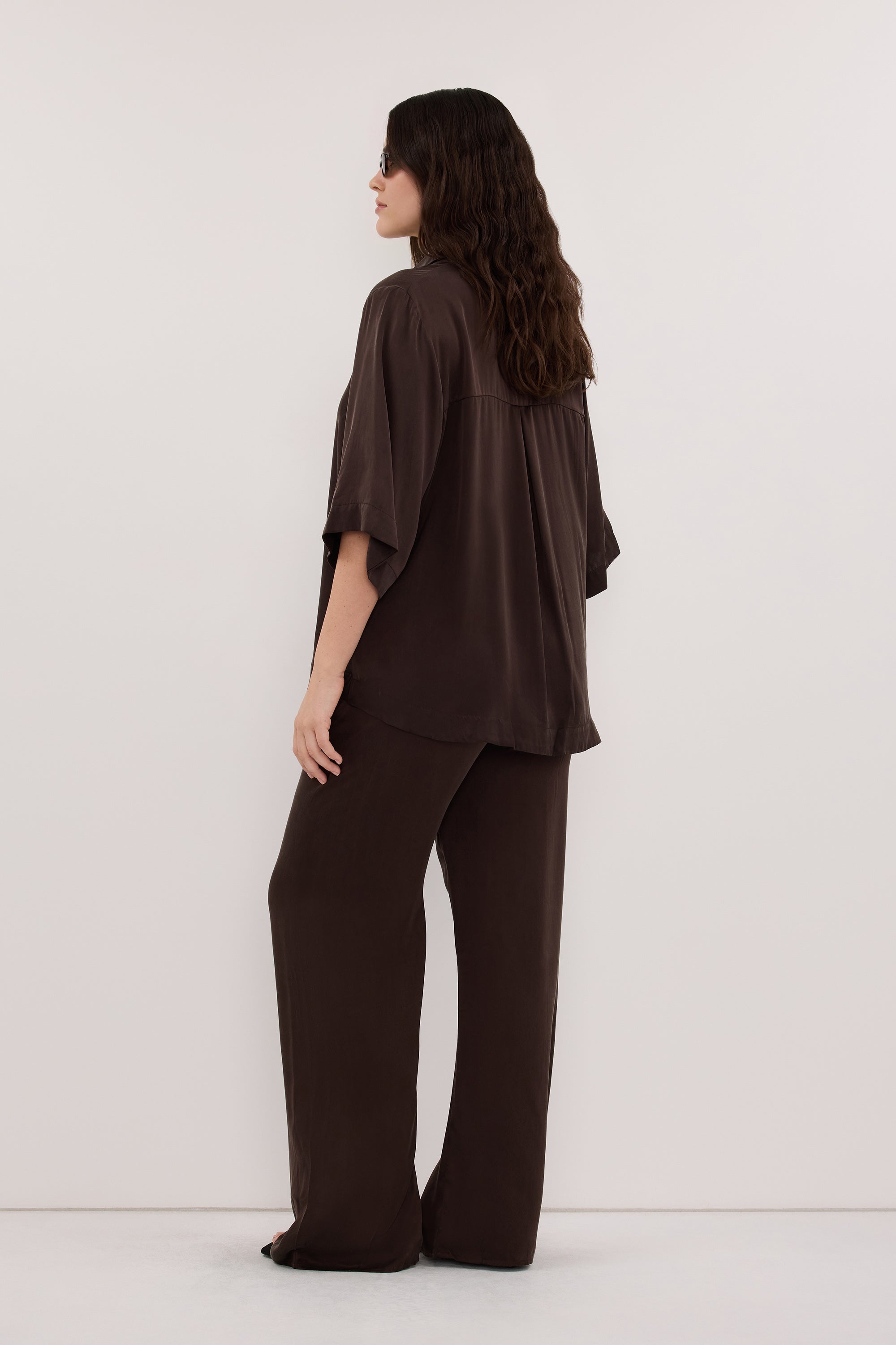 PERCY BITTER CHOC SILK PANT