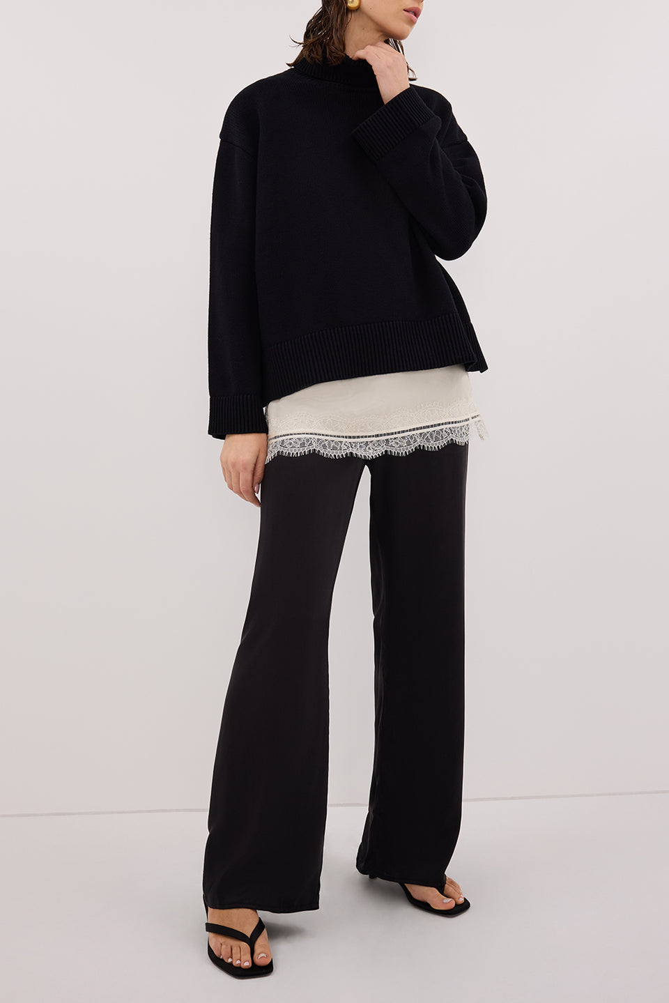 PERCY BLACK SILK PANT