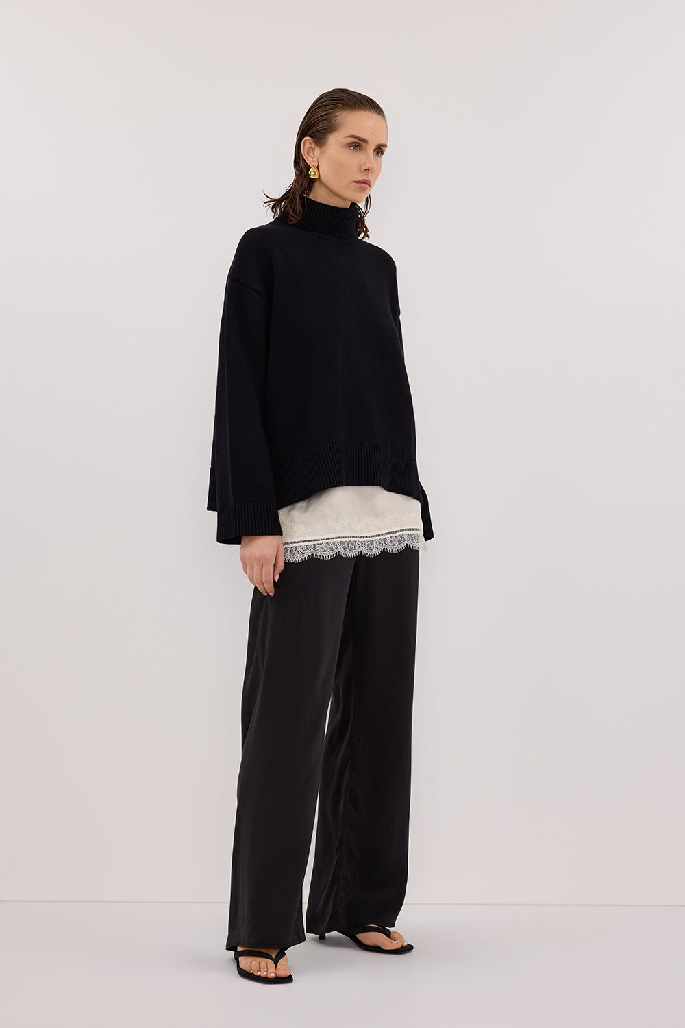 PERCY BLACK SILK PANT