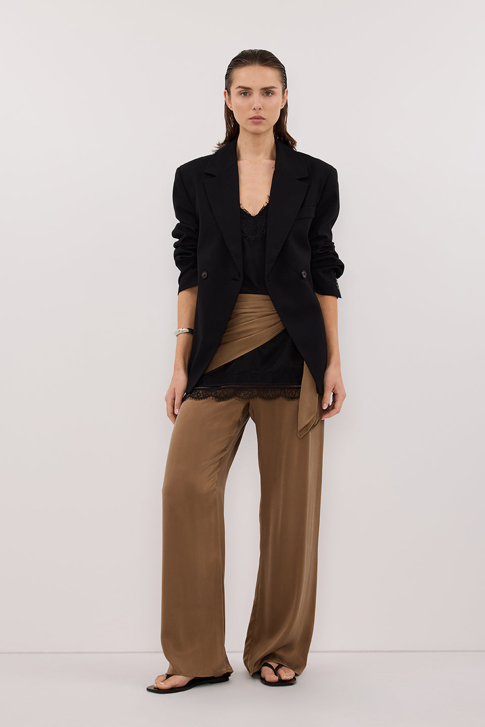 PERCY CHESTNUT SILK PANT