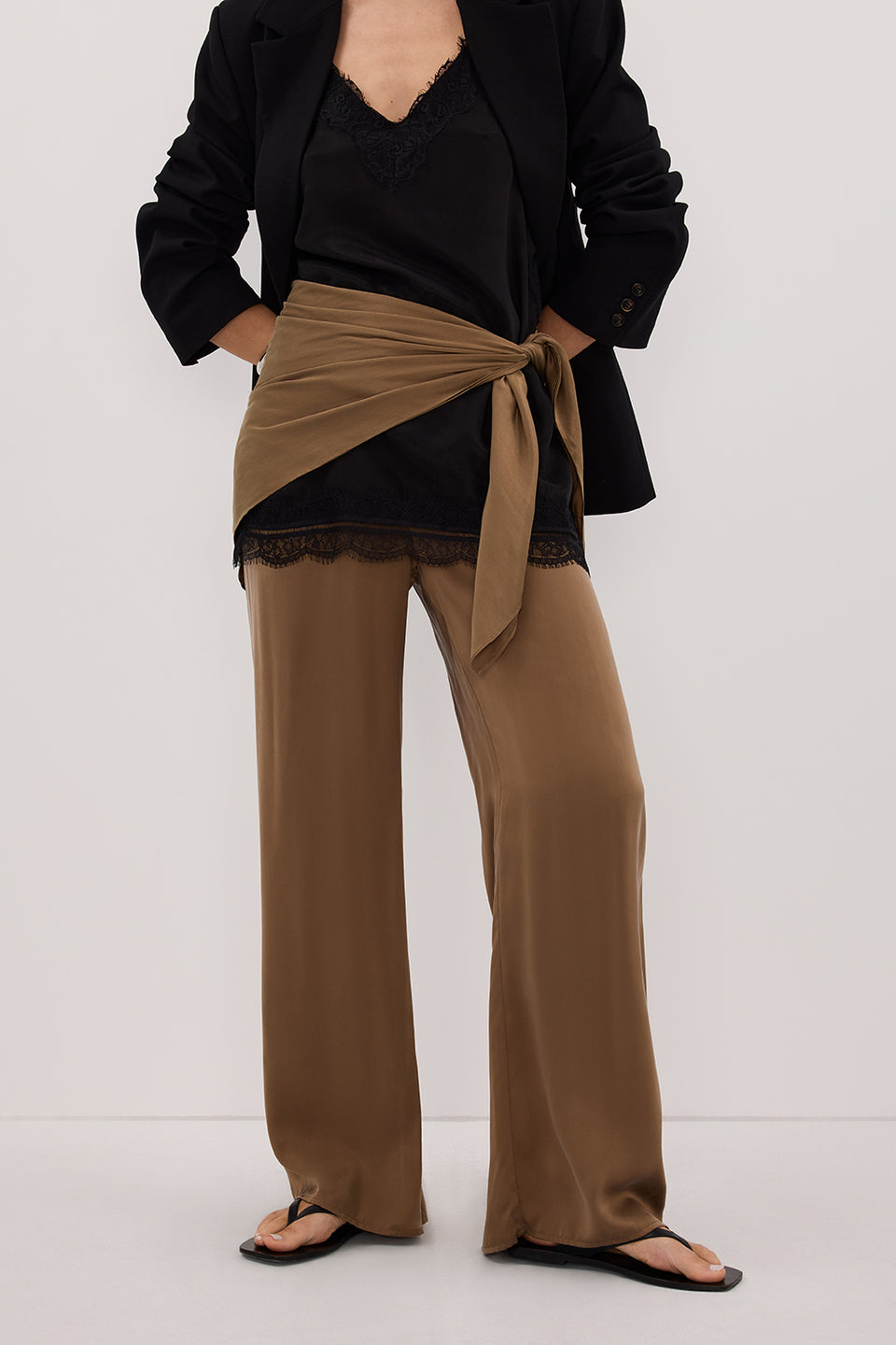 PERCY CHESTNUT SILK PANT