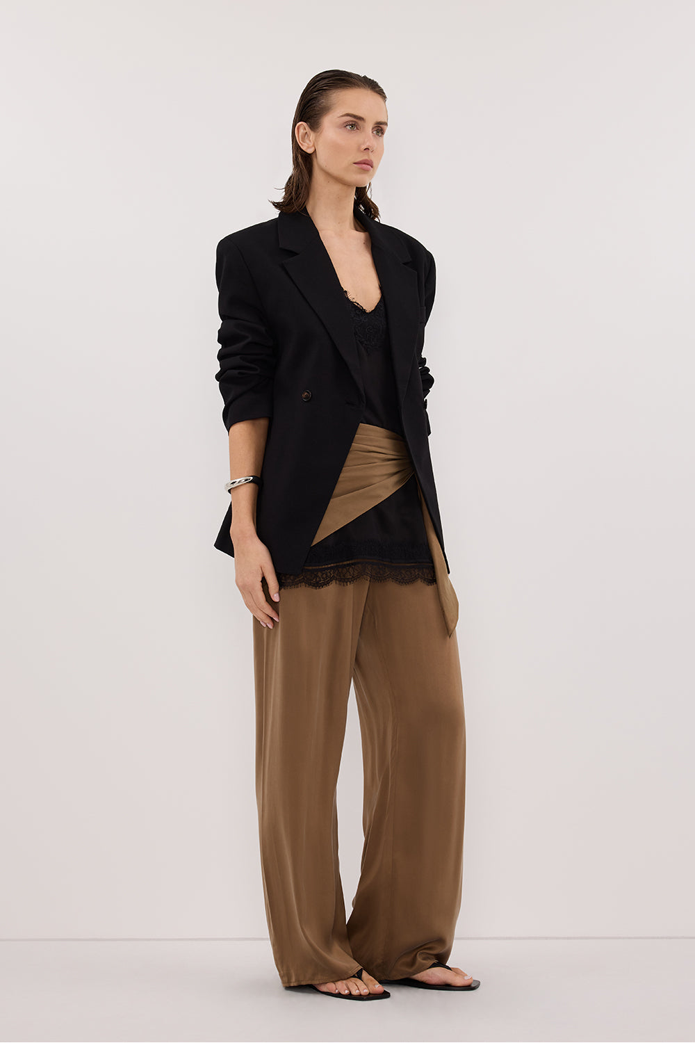 PERCY CHESTNUT SILK PANT