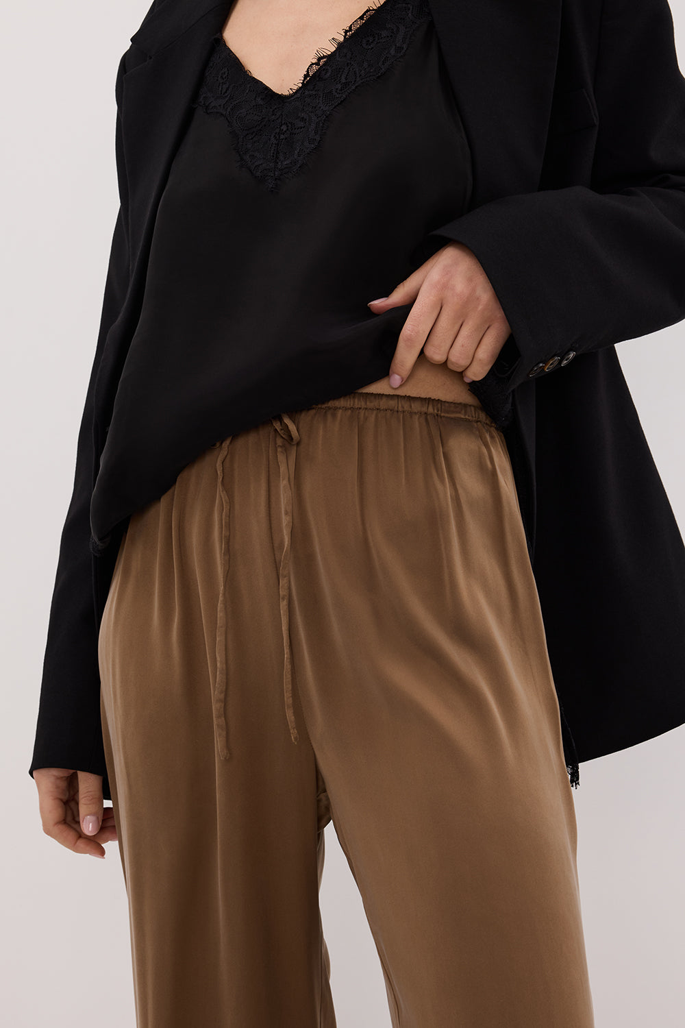 PERCY CHESTNUT SILK PANT