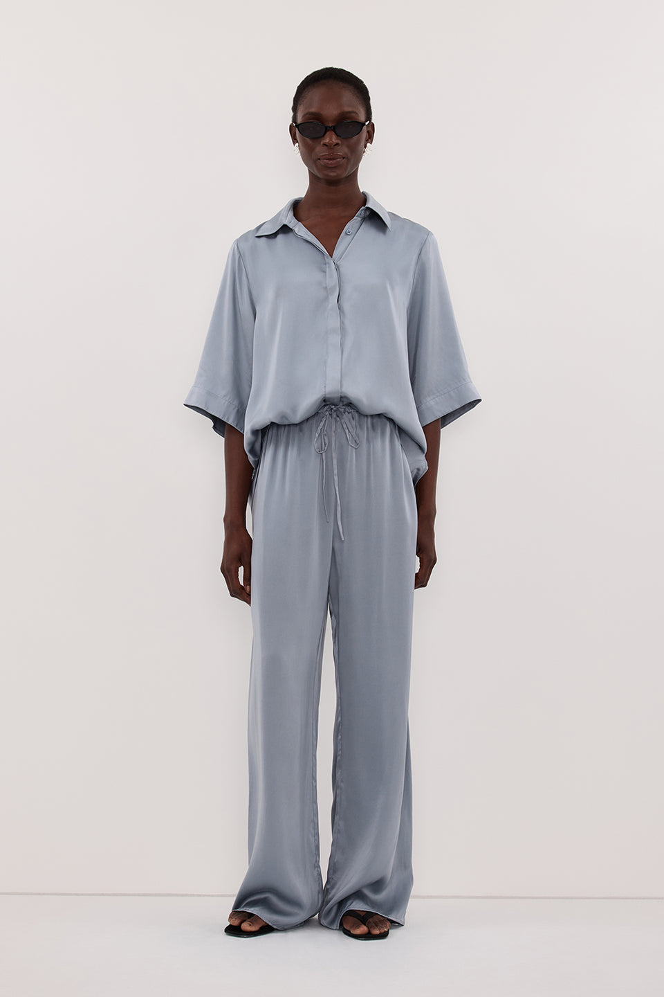 PERCY DUSTY BLUE SILK PANT