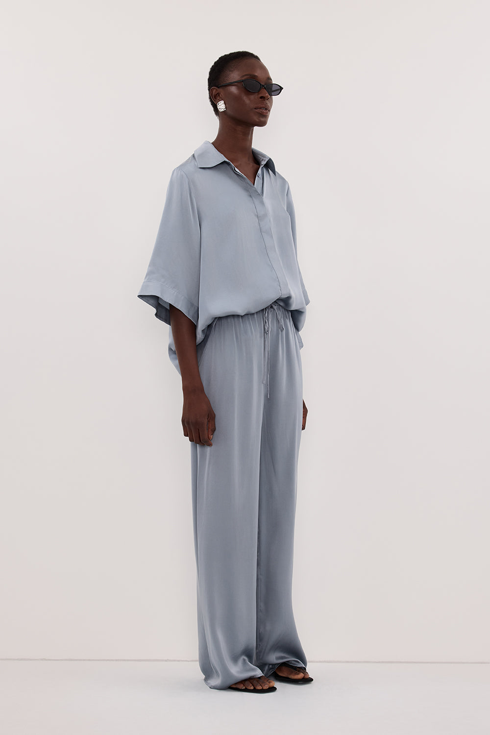 PERCY DUSTY BLUE SILK PANT