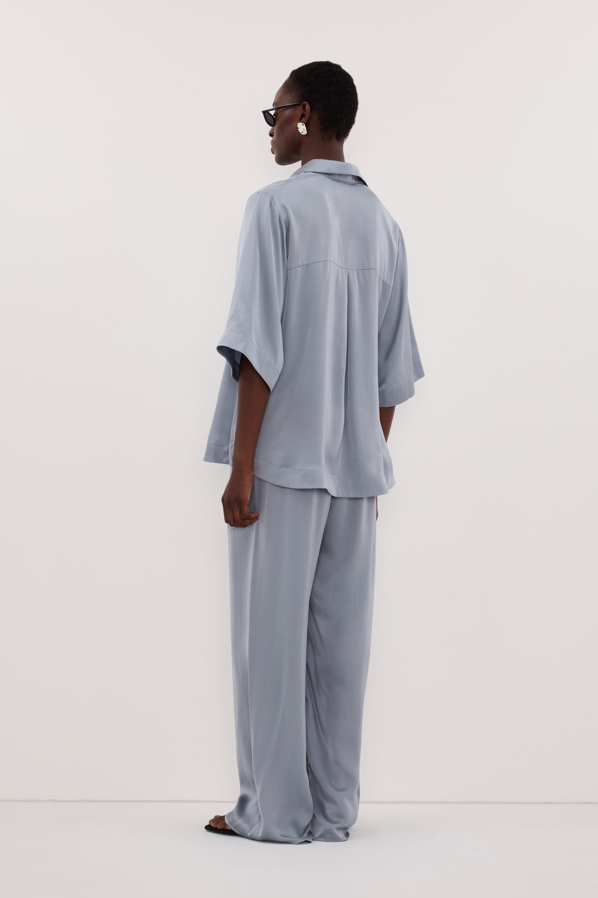PERCY DUSTY BLUE SILK PANT