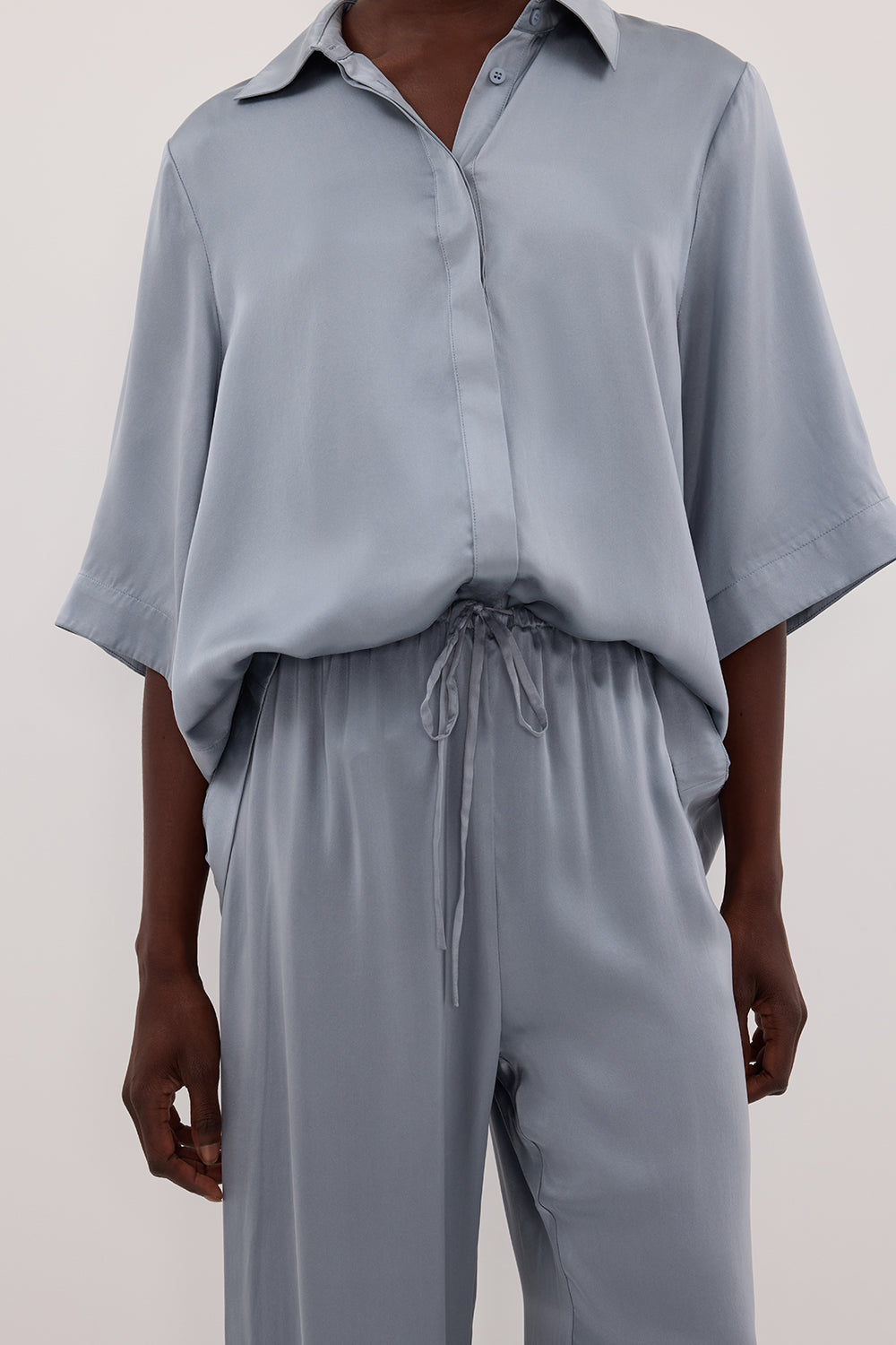 PERCY DUSTY BLUE SILK PANT