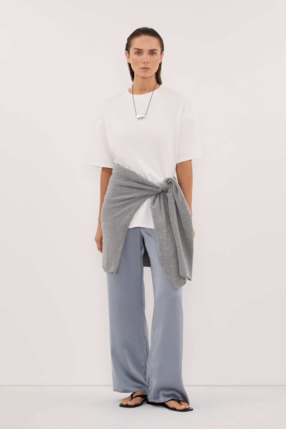 PERCY DUSTY BLUE SILK PANT