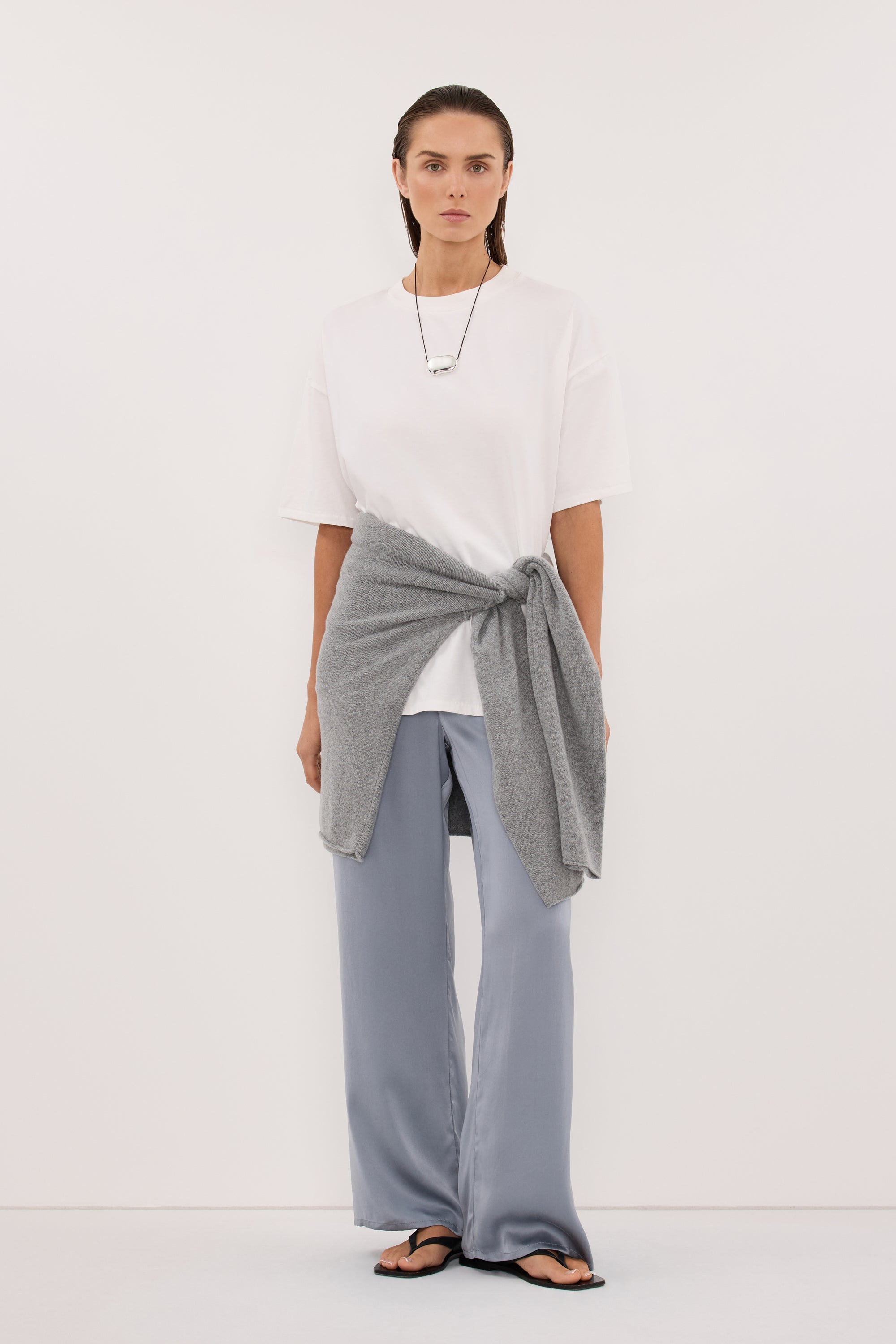 PERCY DUSTY BLUE SILK PANT