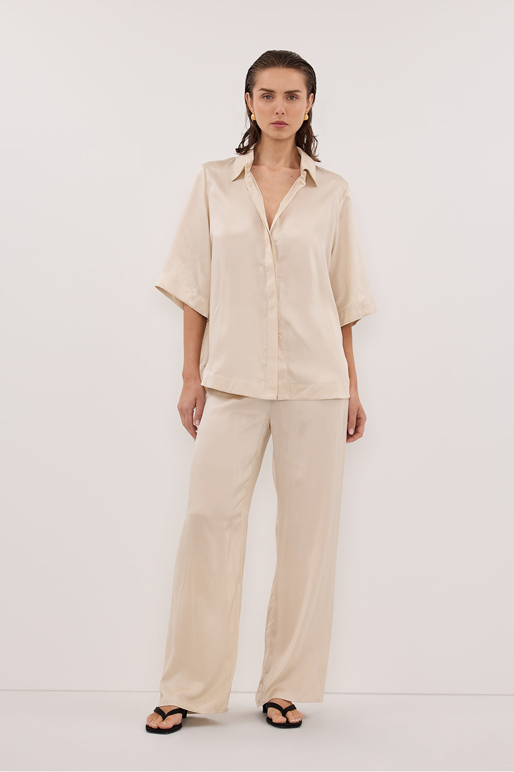 PERCY SANDSTONE SILK PANT