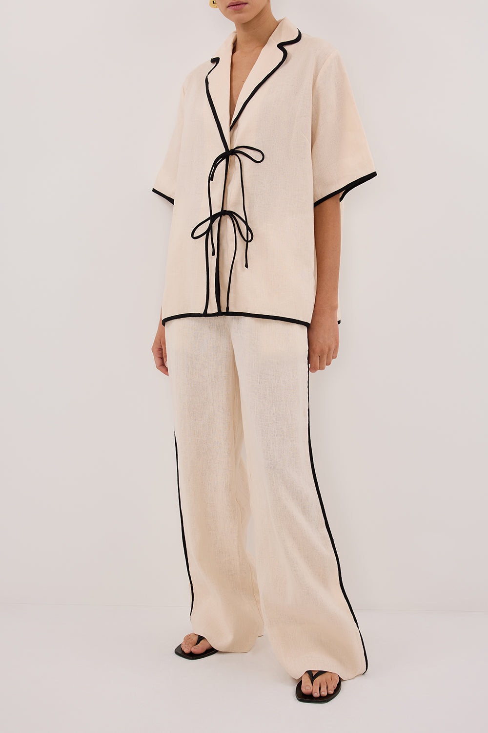 VON CREAM LINEN PANT