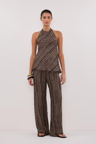 Aude wearing CHARLI TAN STRIPE PANT