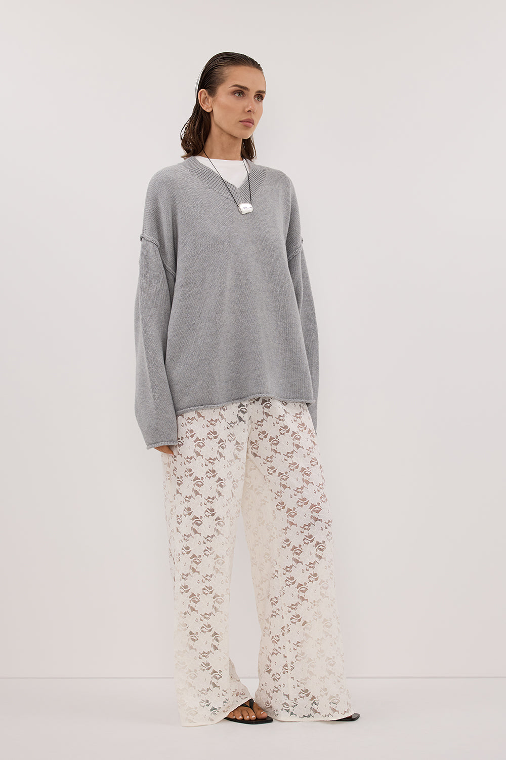 LOULA WHITE LACE PANT