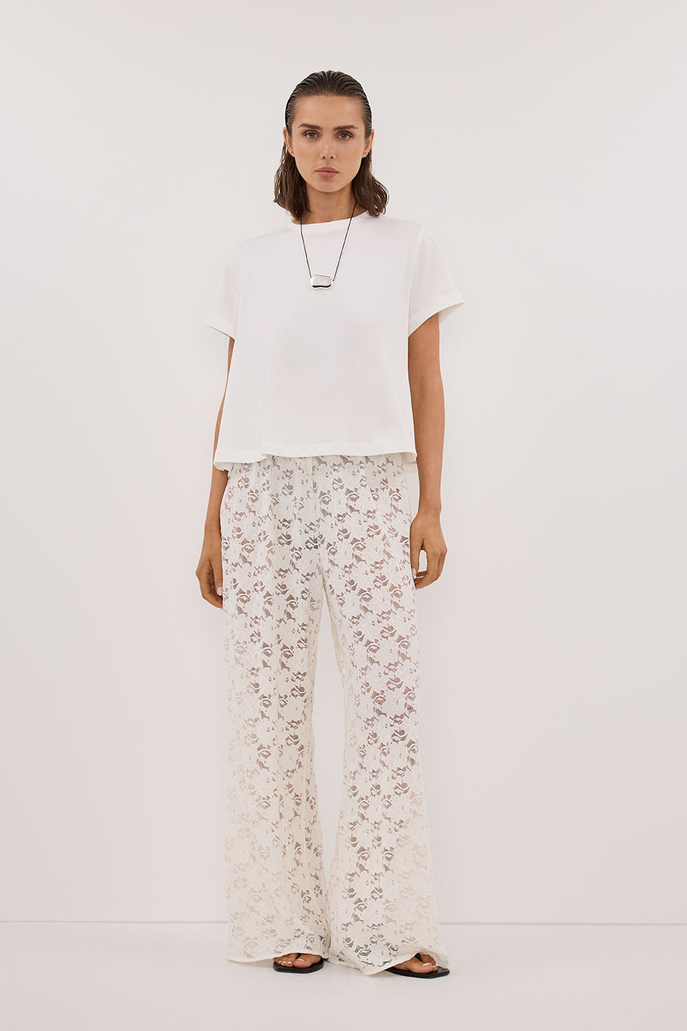 LOULA WHITE LACE PANT