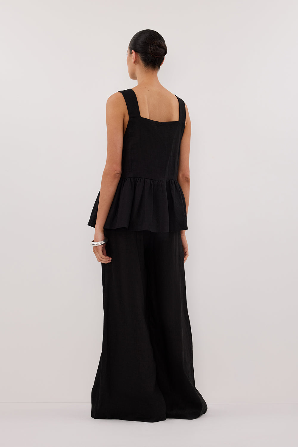 CODY BLACK WIDE LINEN PANT