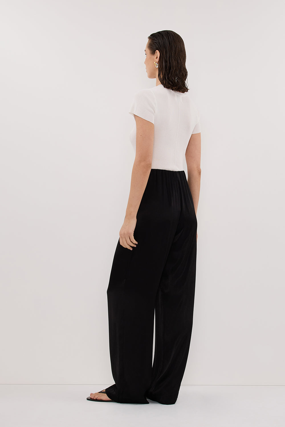 MONICA BLACK SATIN PANT