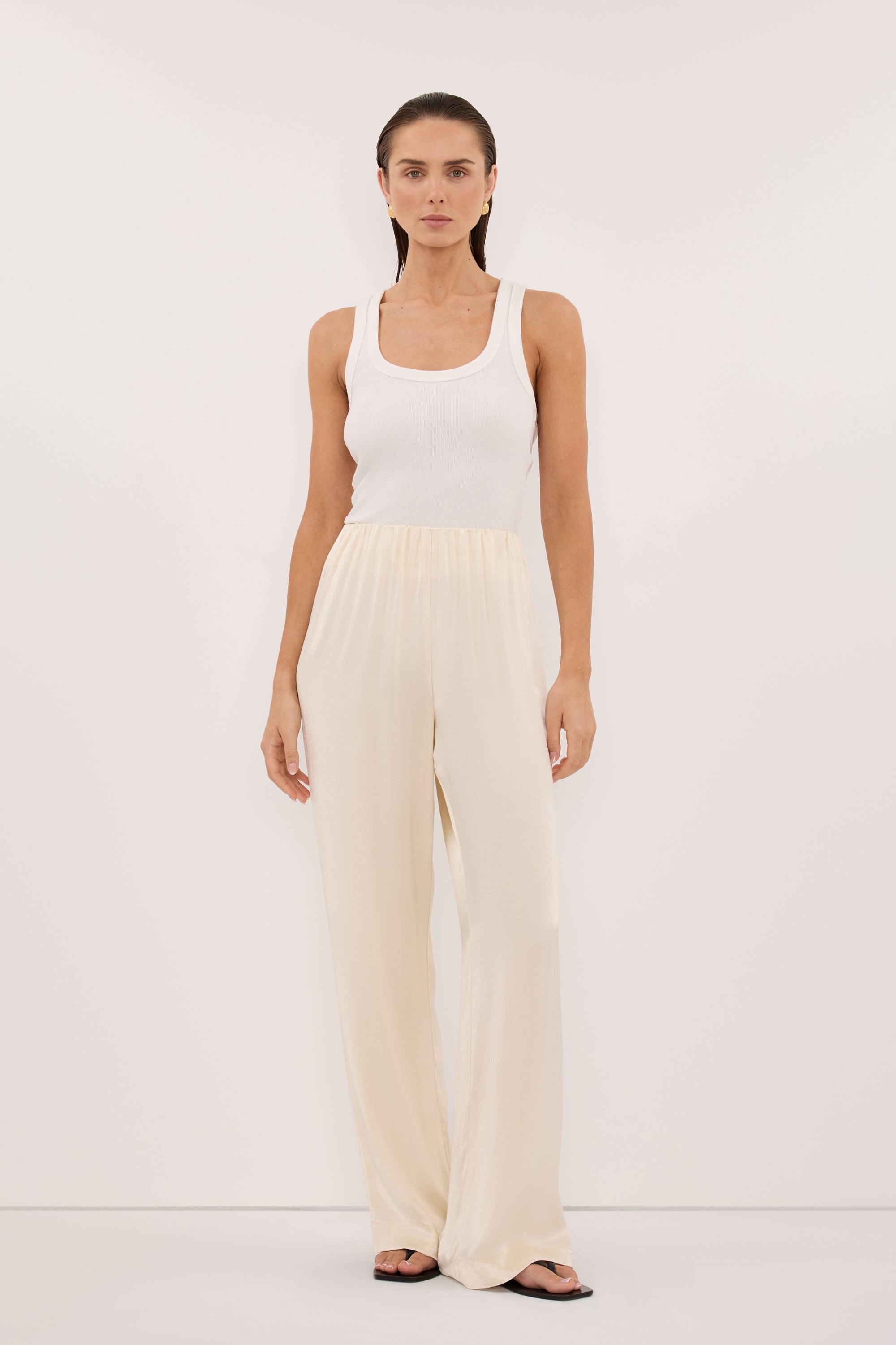 MONICA CREAM SATIN PANT