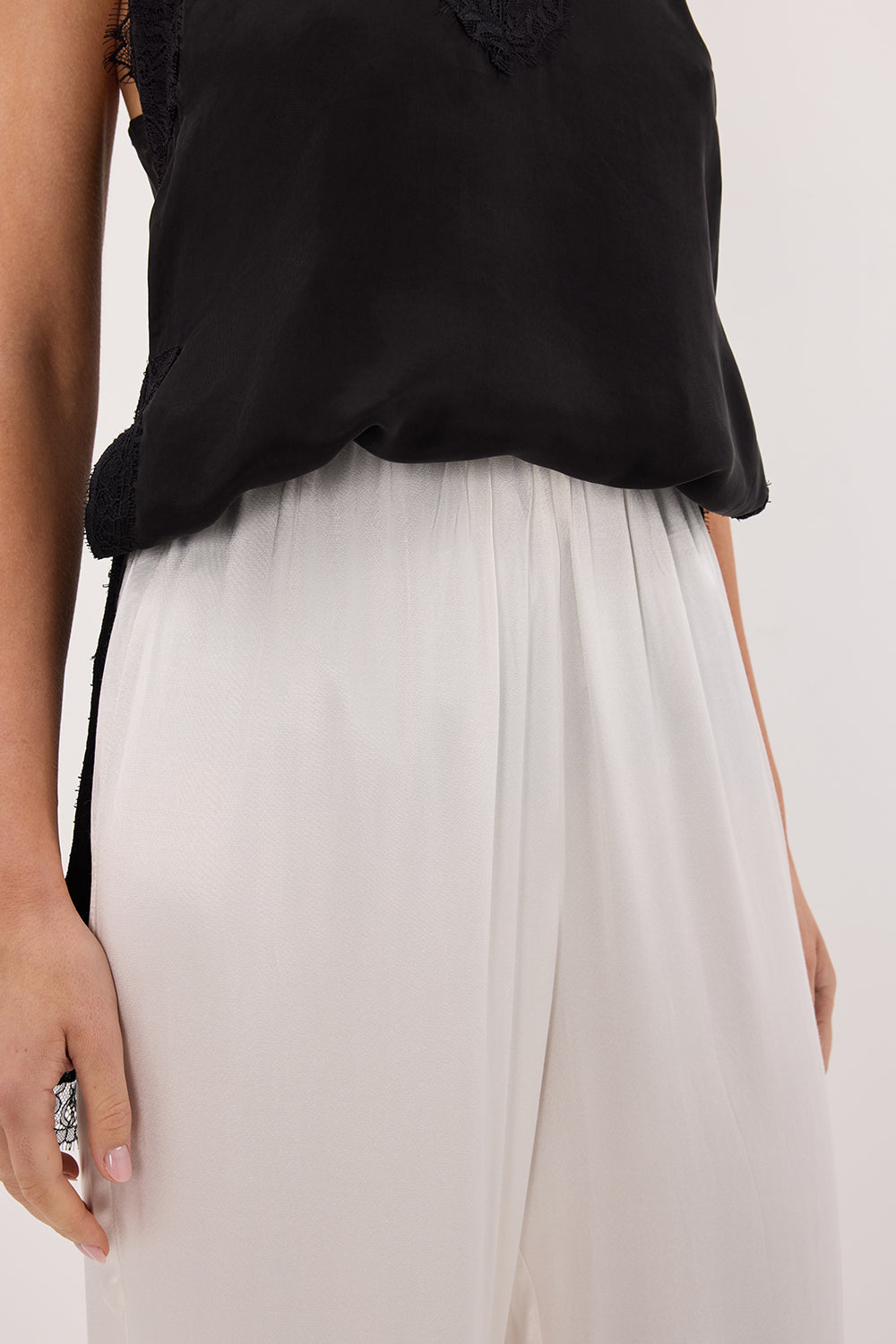MONICA WHITE SATIN PANT