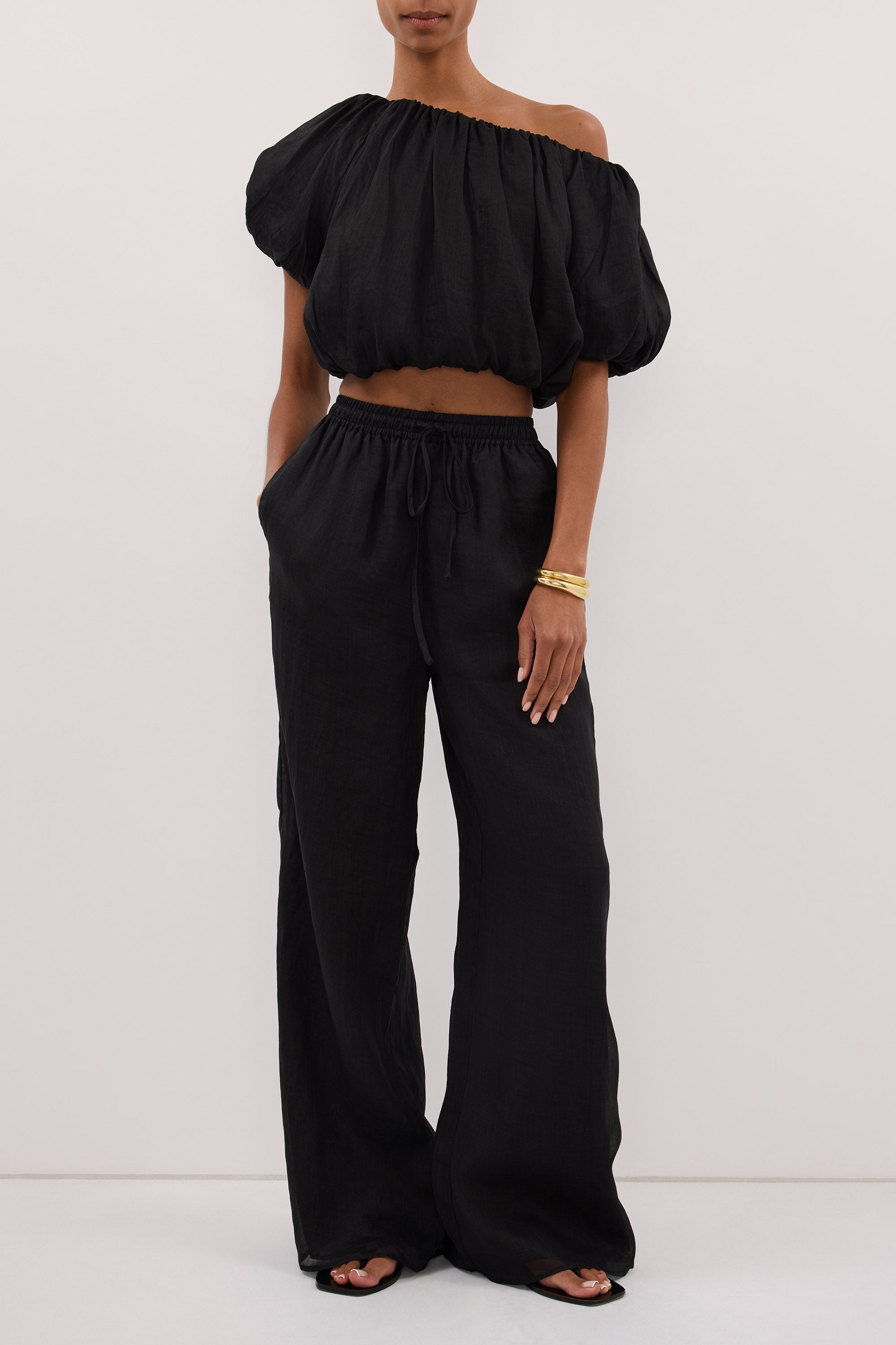 NOA BLACK LINEN PANT