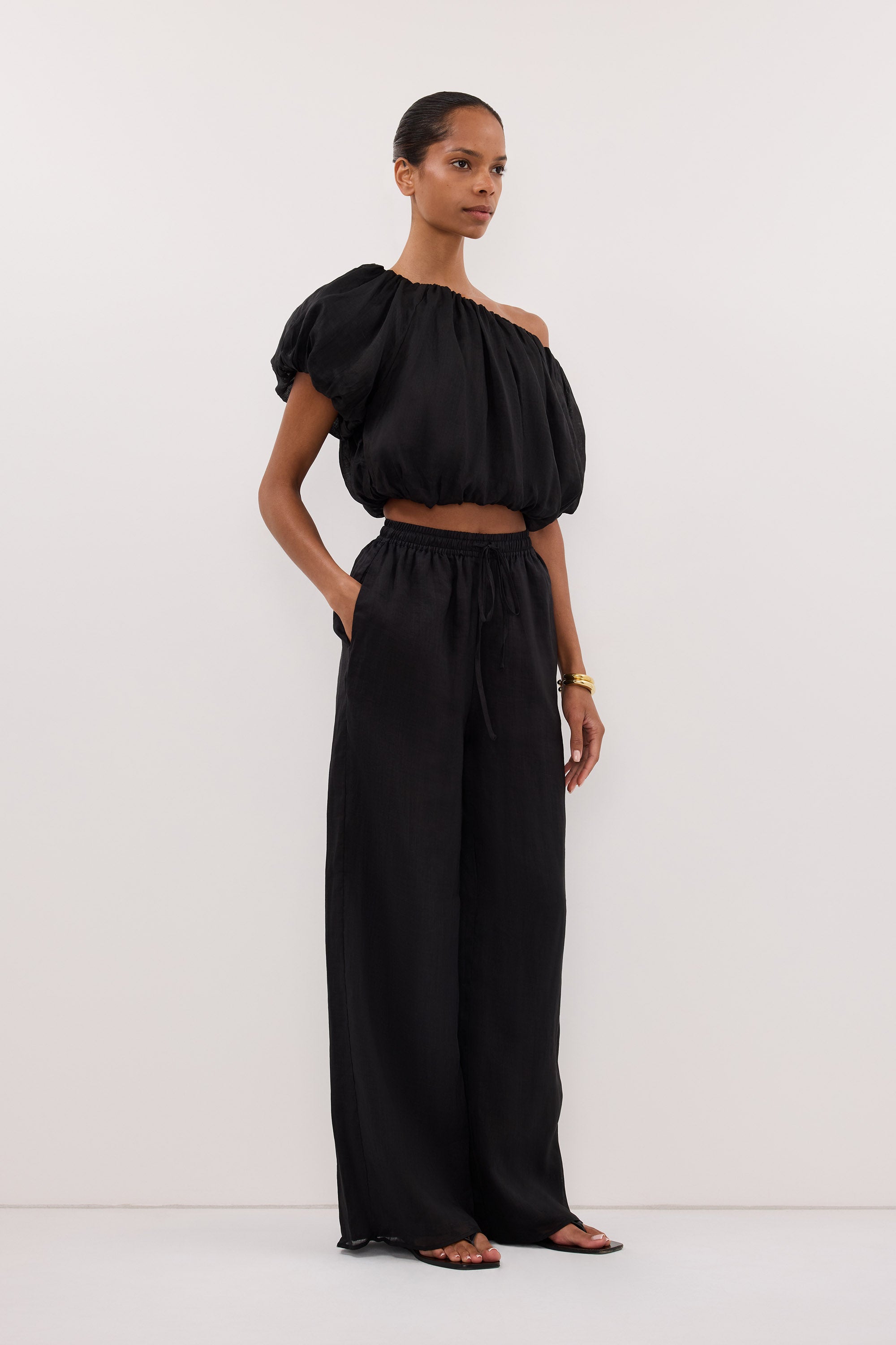 NOA BLACK LINEN PANT