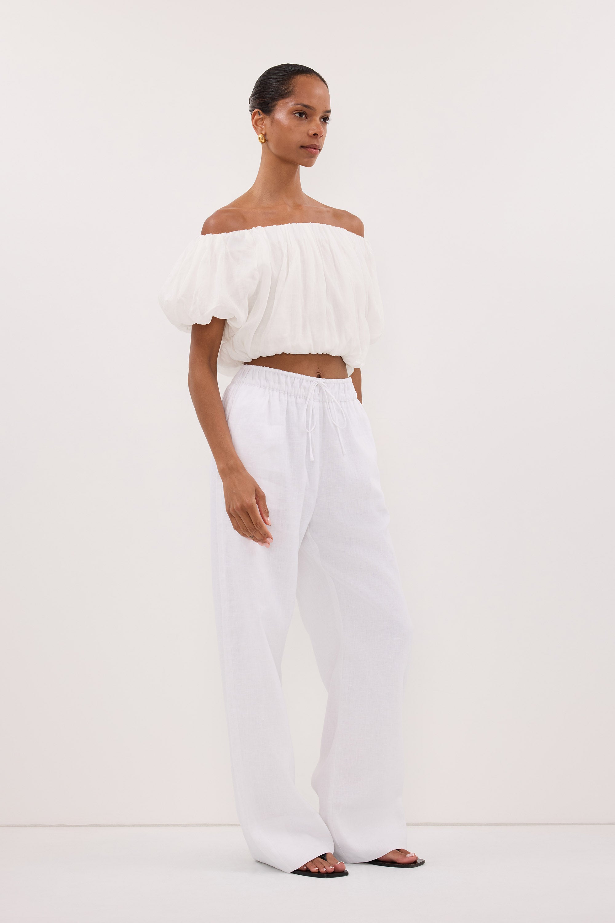 NOA WHITE LINEN PANT