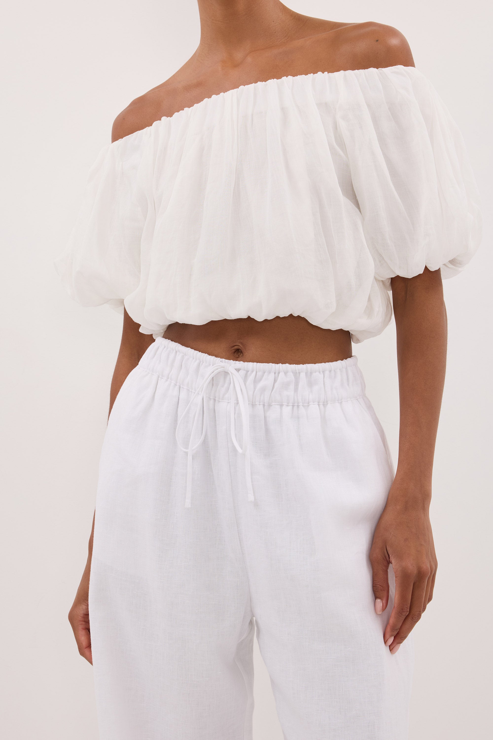 NOA WHITE LINEN PANT
