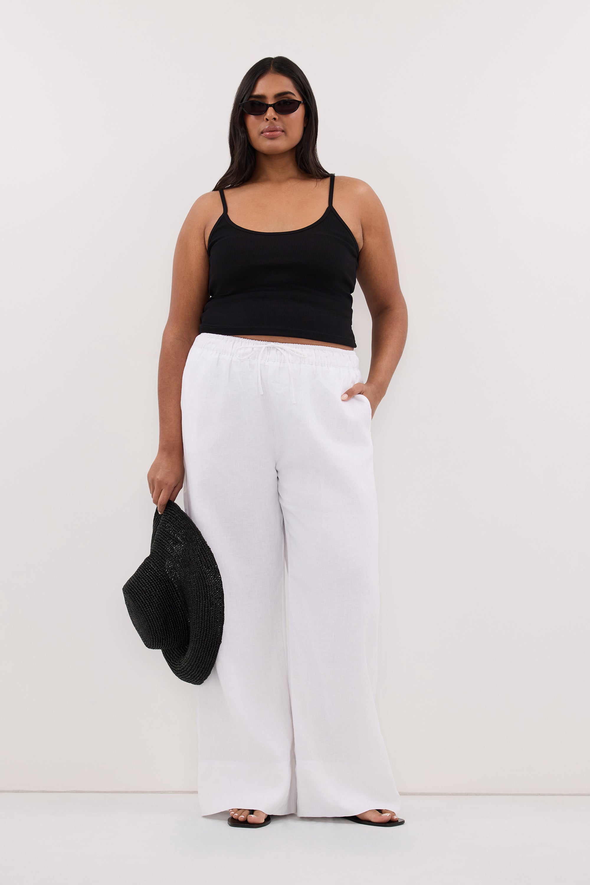 NOA WHITE LINEN PANT