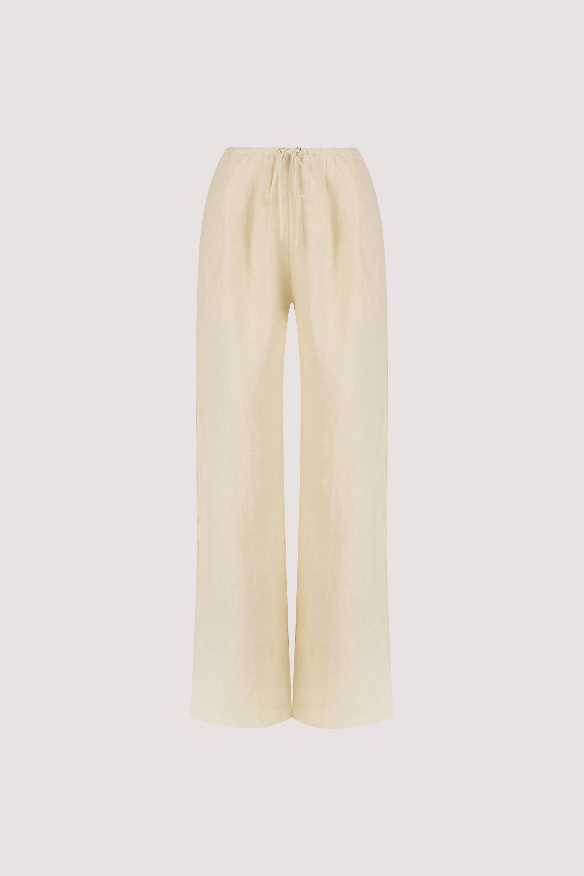CARLA BUTTERMILK DRAWSTRING LINEN PANT