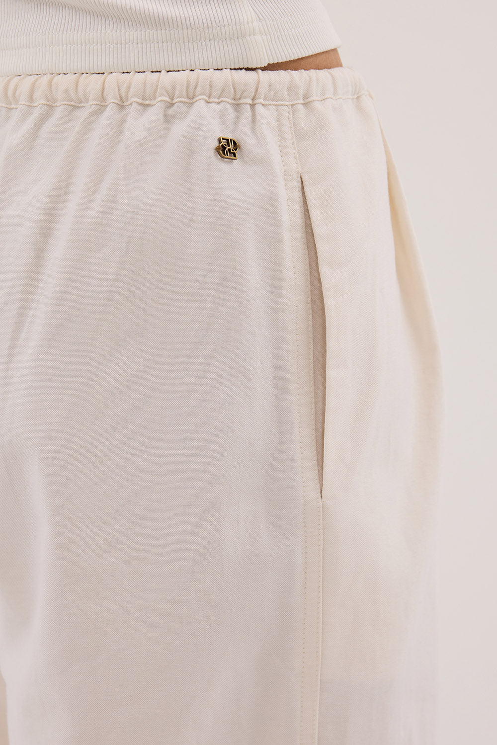 RHEA CREAM COTTON DRAWSTRING PANT