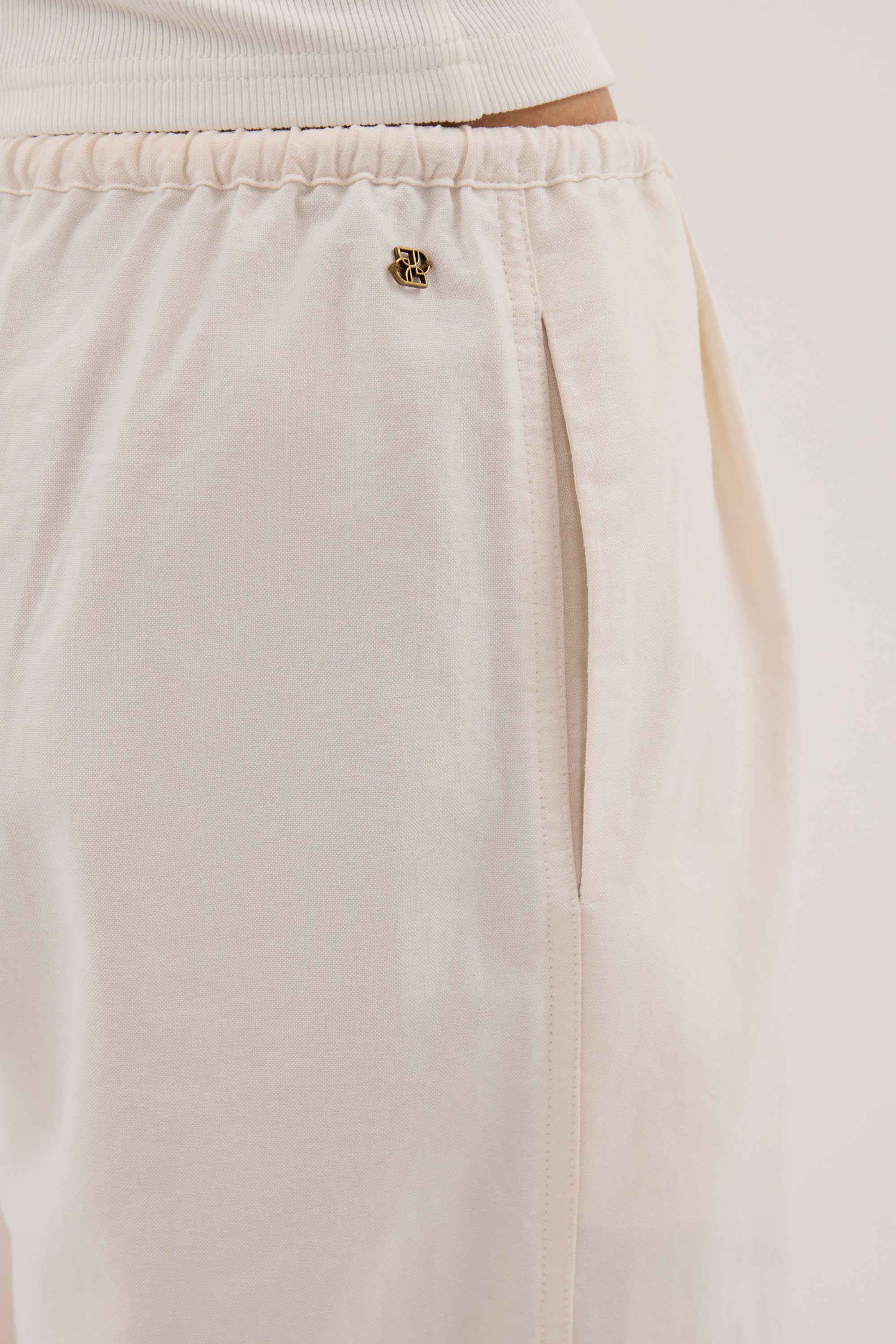 Drawstring Color Cream RHEA CREAM COTTON DRAWSTRING PANT – DISSH