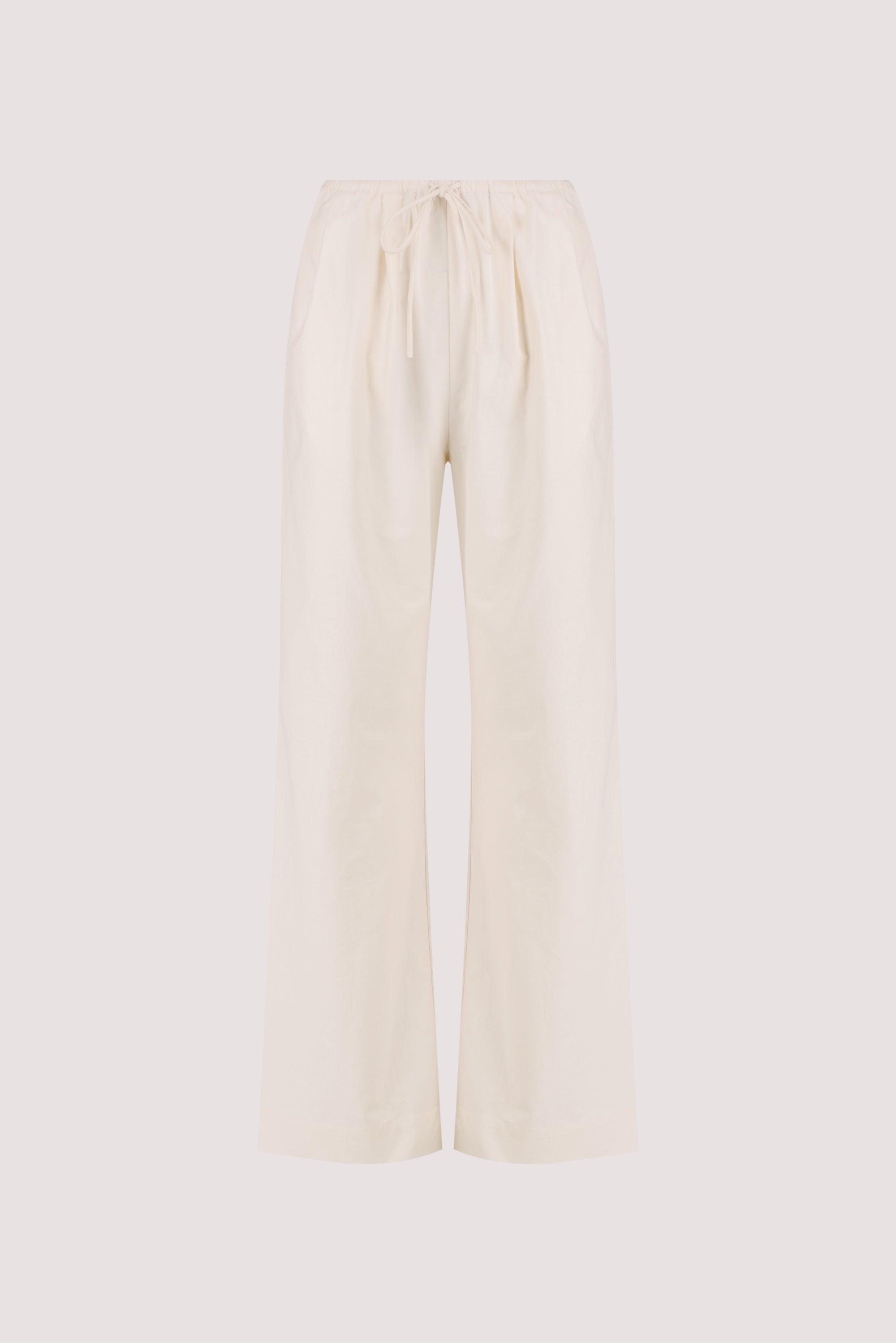 RHEA CREAM COTTON DRAWSTRING PANT