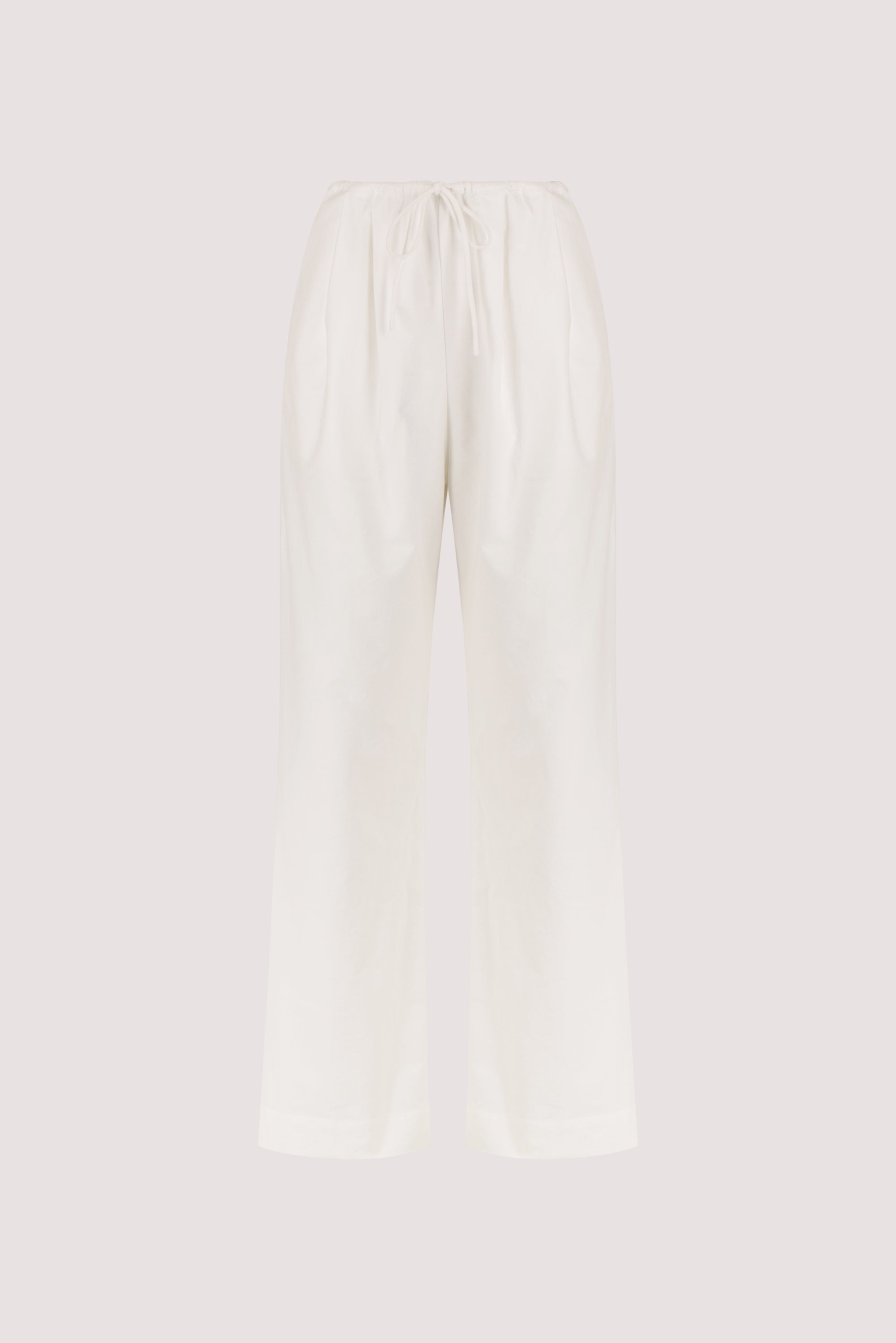 RHEA WHITE COTTON DRAWSTRING PANT