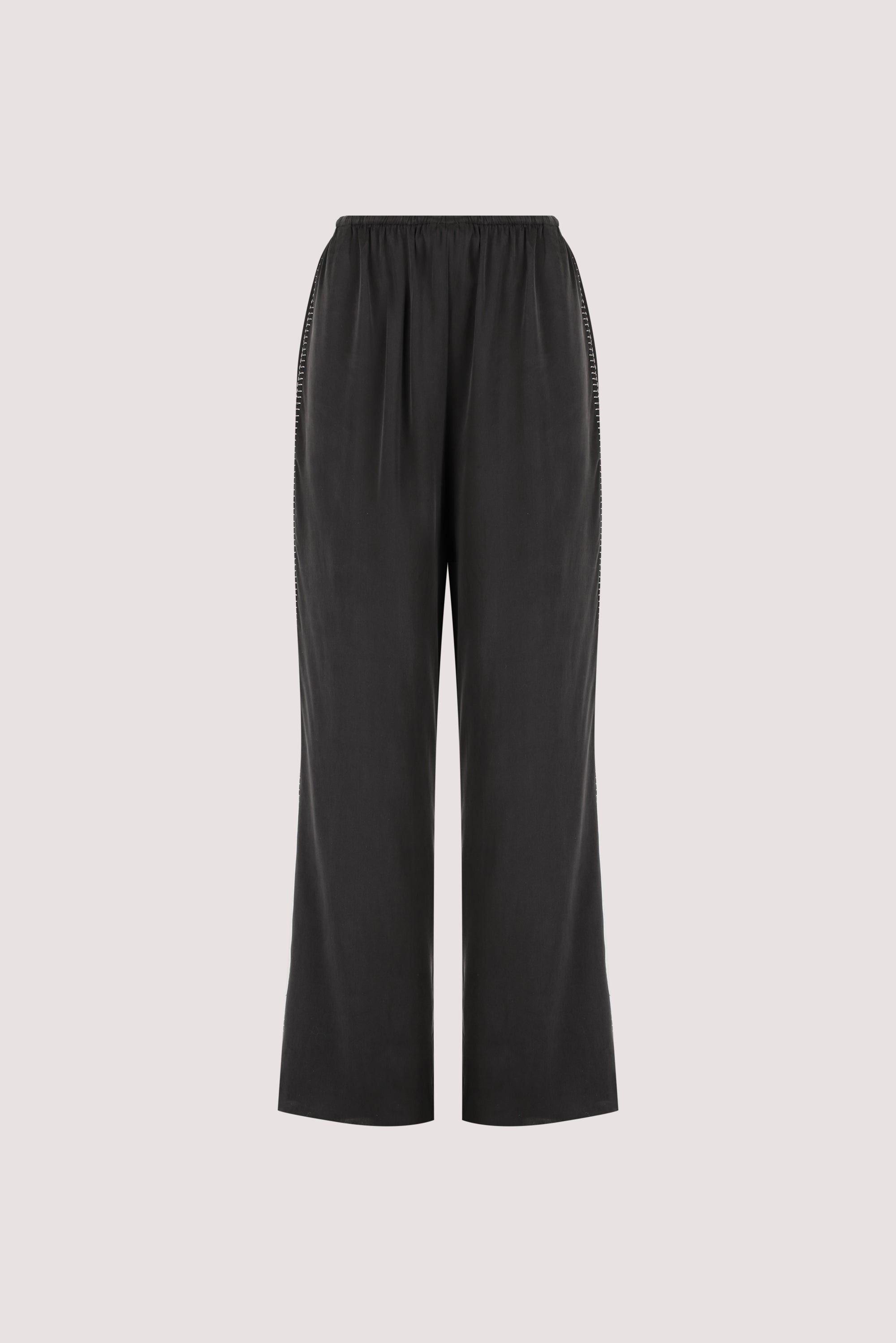 PIPER BLACK SILK STITCH DETAIL PANT