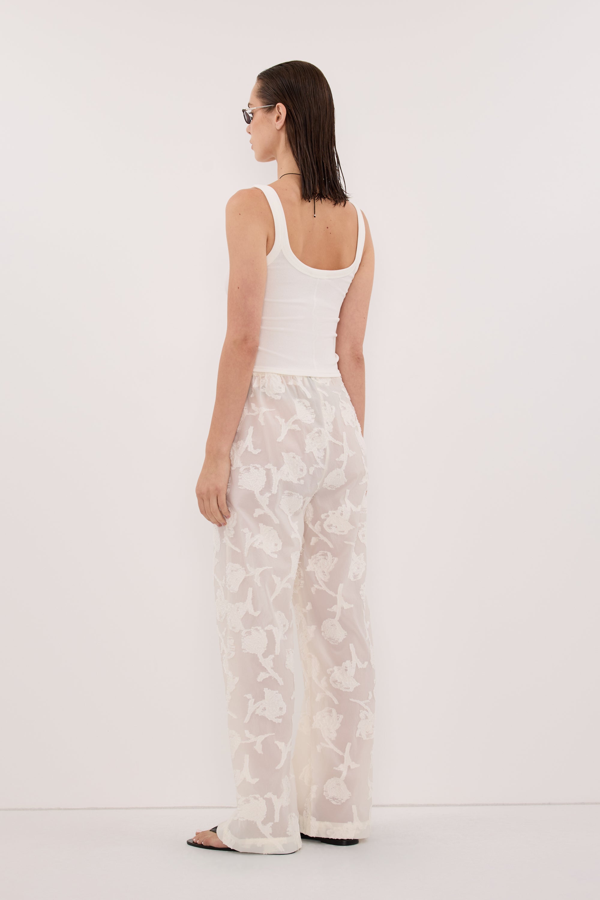 AZALEA OFF WHITE JACQUARD PANT