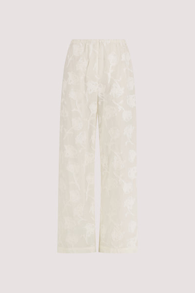Stas wearing AZALEA OFF WHITE JACQUARD PANT