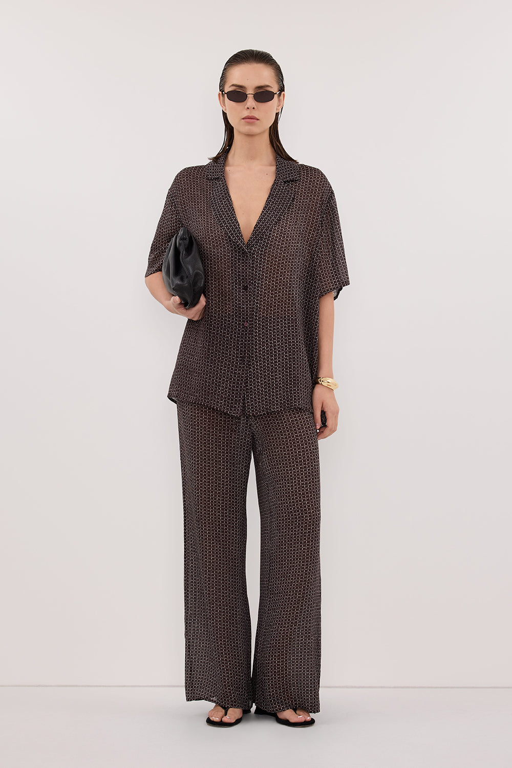 TIA CHOC MICRO CHECK PANT