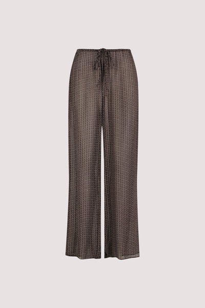 Aude wearing TIA CHOC MICRO CHECK PANT