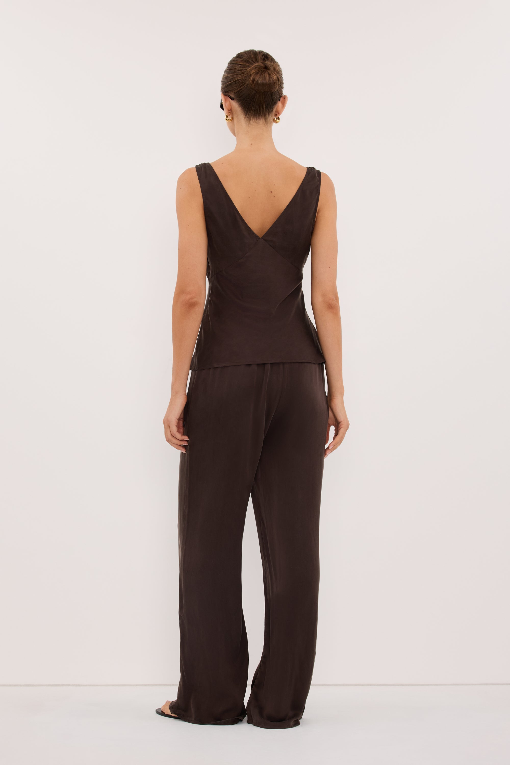 PIPPA BITTER CHOC SILK PANT