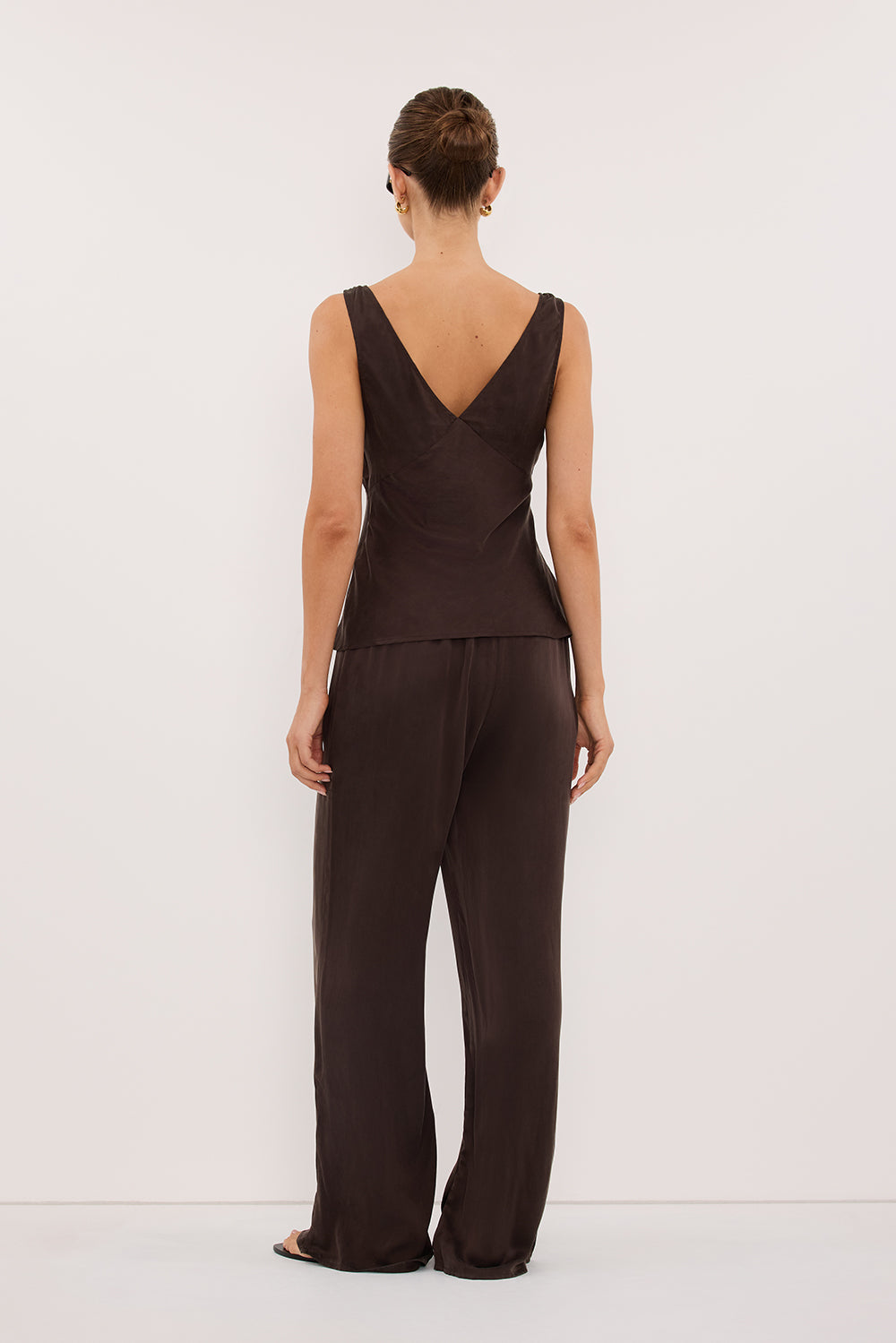PIPPA BITTER CHOC SILK PANT