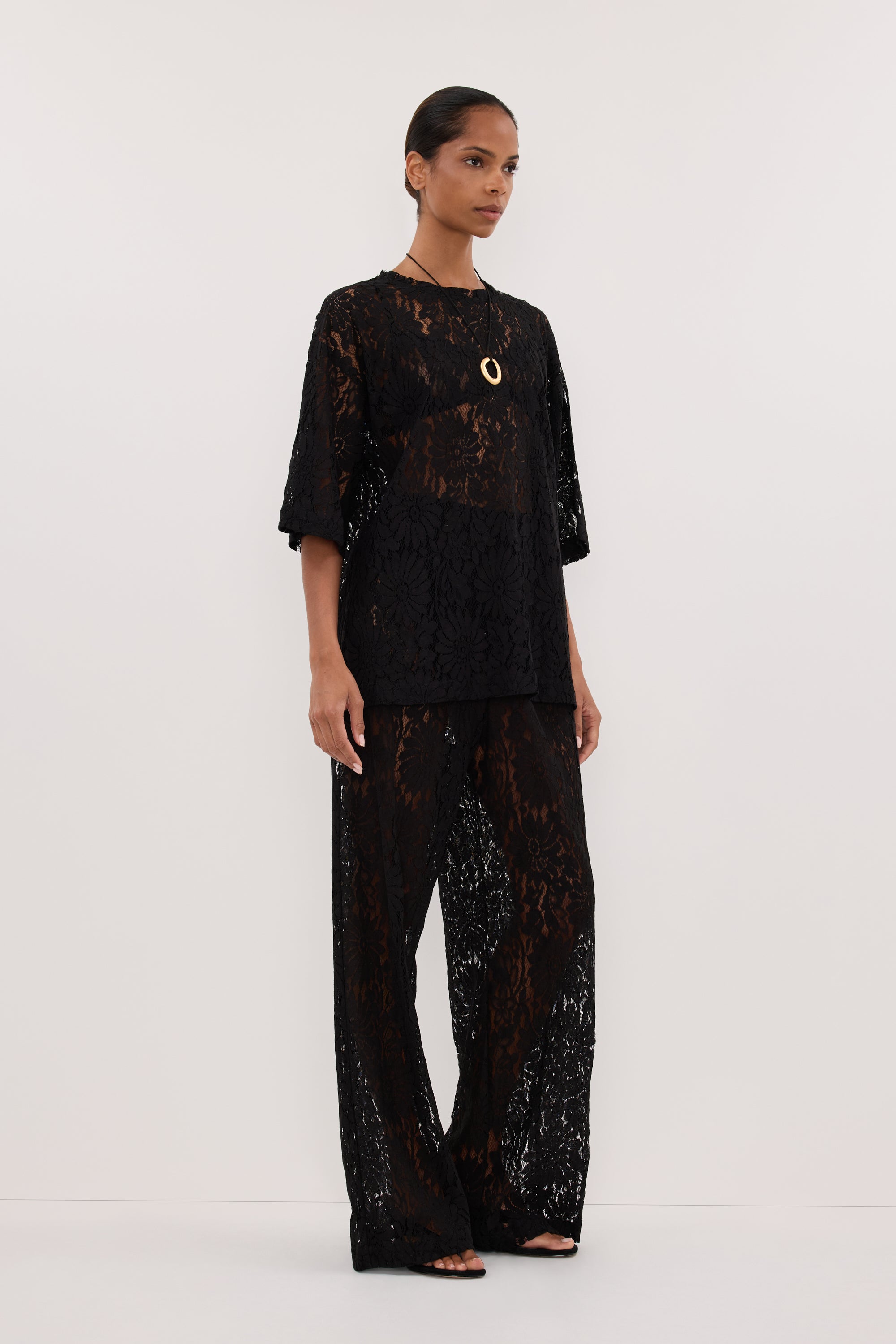 WILMA BLACK LACE PANT