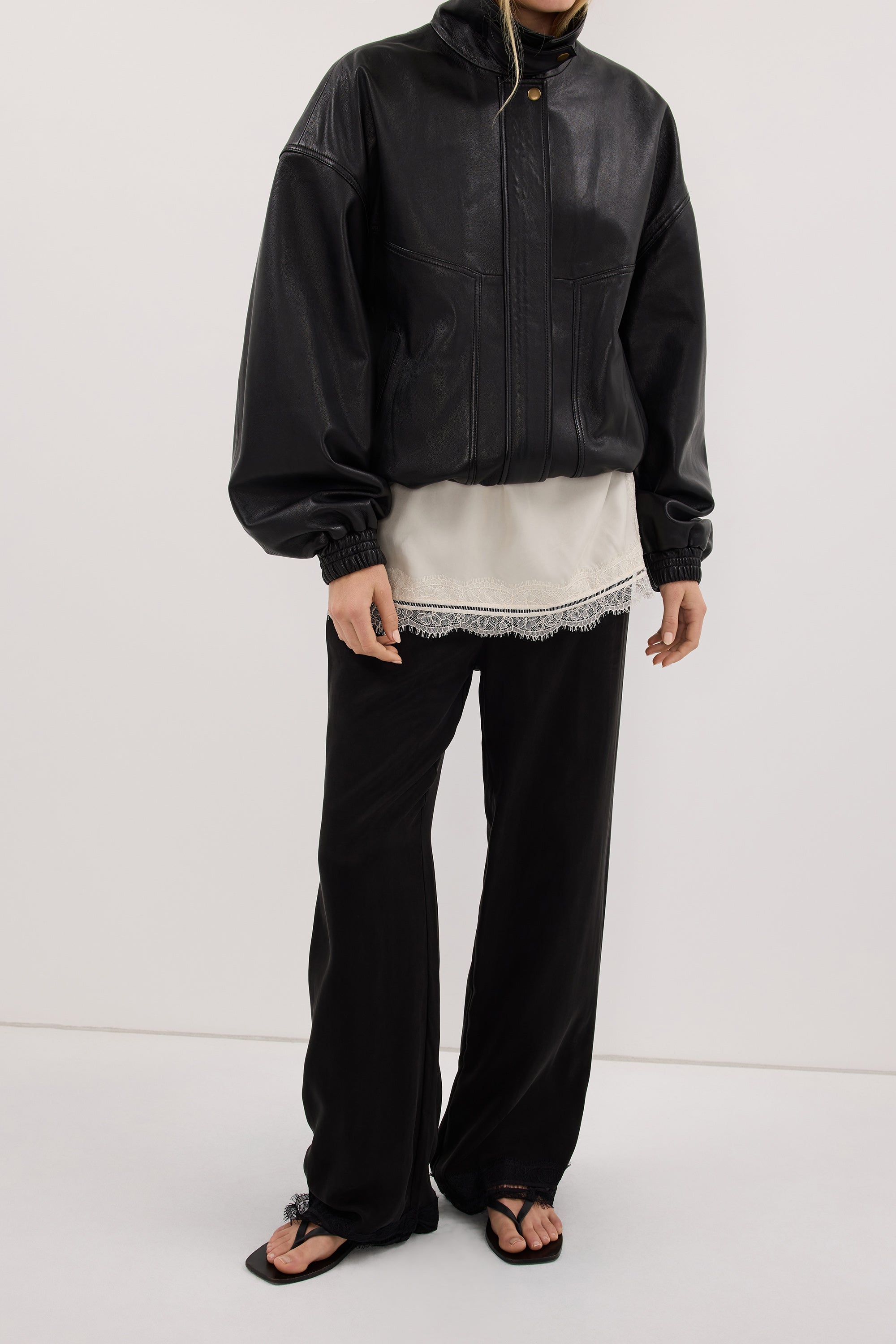 ANDREA BLACK CUPRO LACE PANT