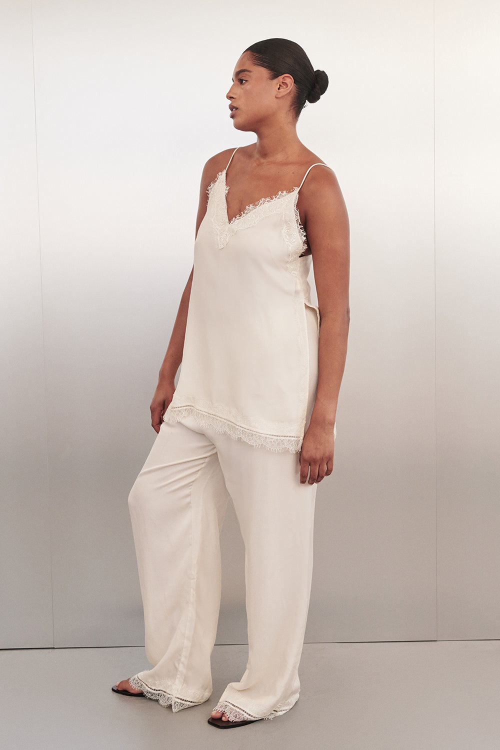 ANDREA SANDSTONE CUPRO LACE PANT