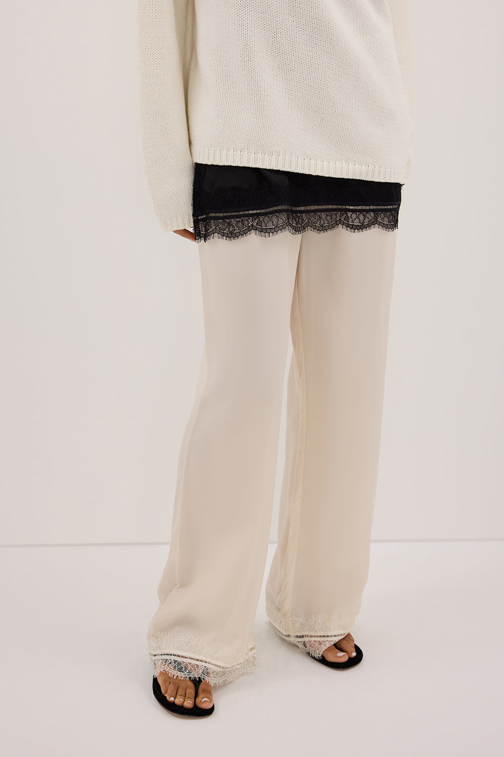 ANDREA SANDSTONE CUPRO LACE PANT