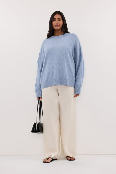 Shanaya wearing ANDREA SANDSTONE CUPRO LACE PANT