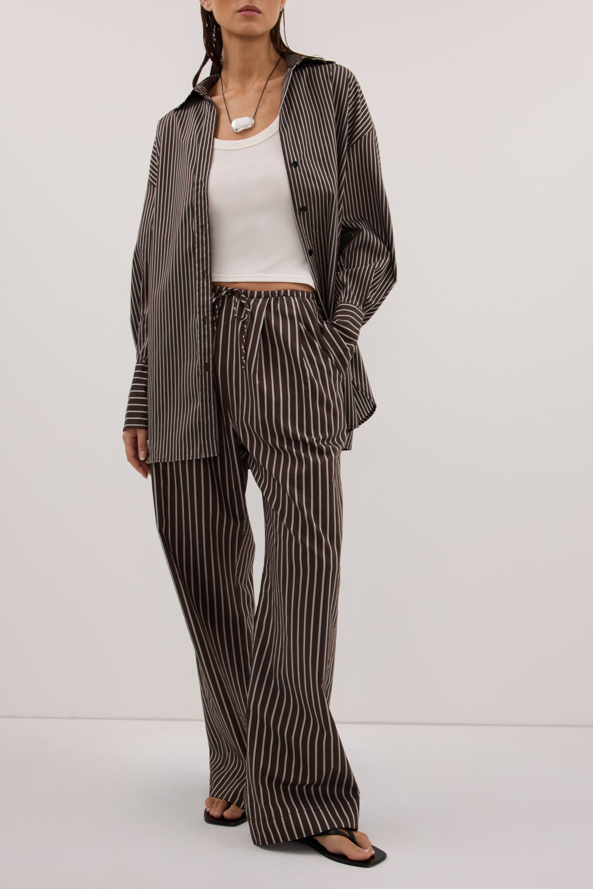 SABLE BITTER CHOC SILK BLEND PANT