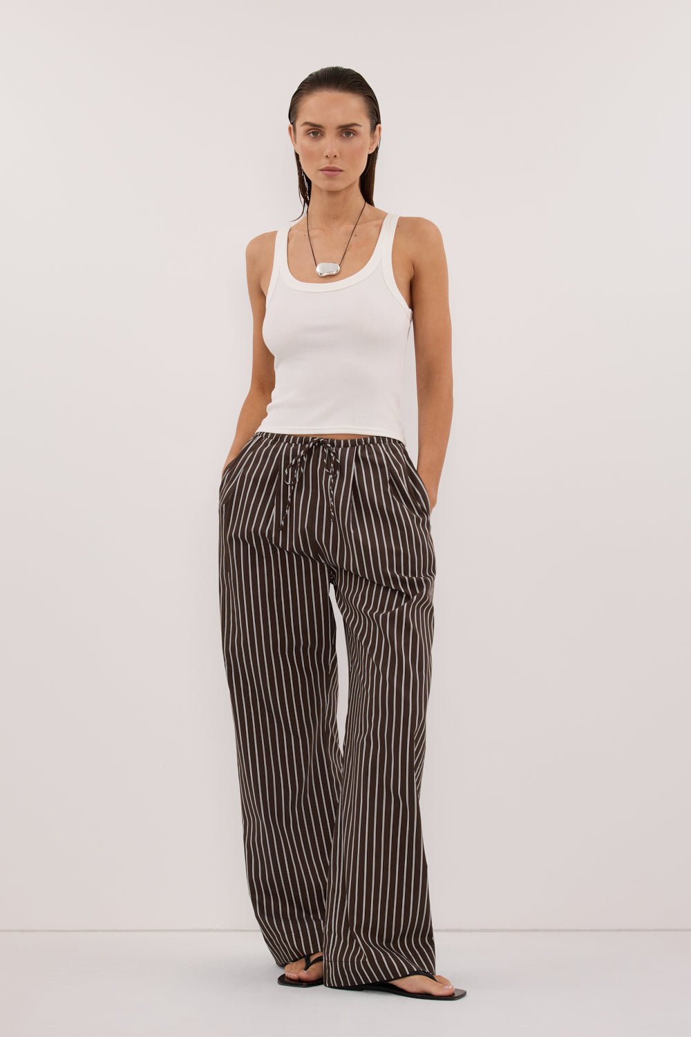 SABLE BITTER CHOC SILK BLEND PANT