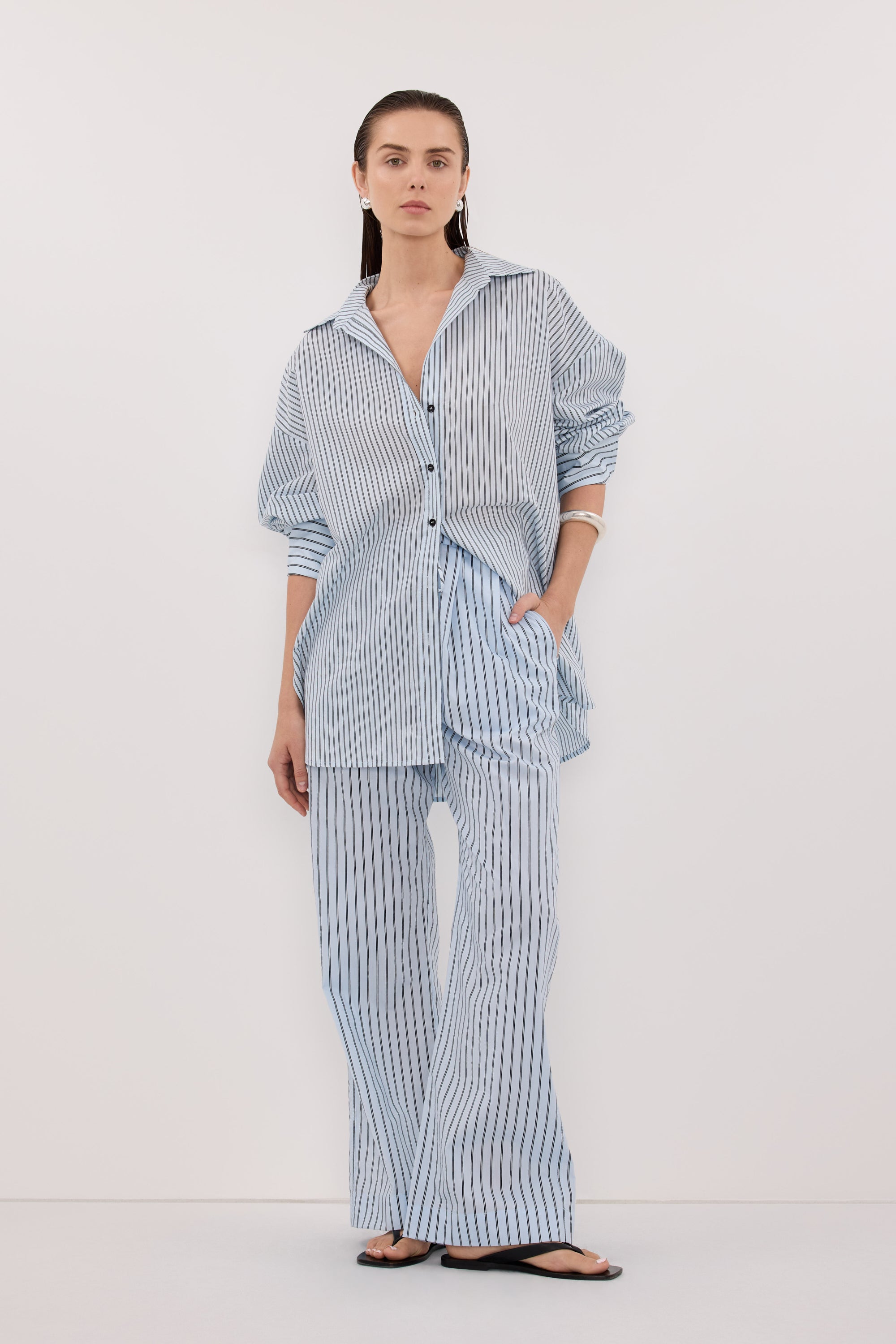 SABLE ICE BLUE SILK BLEND PANT – DISSH