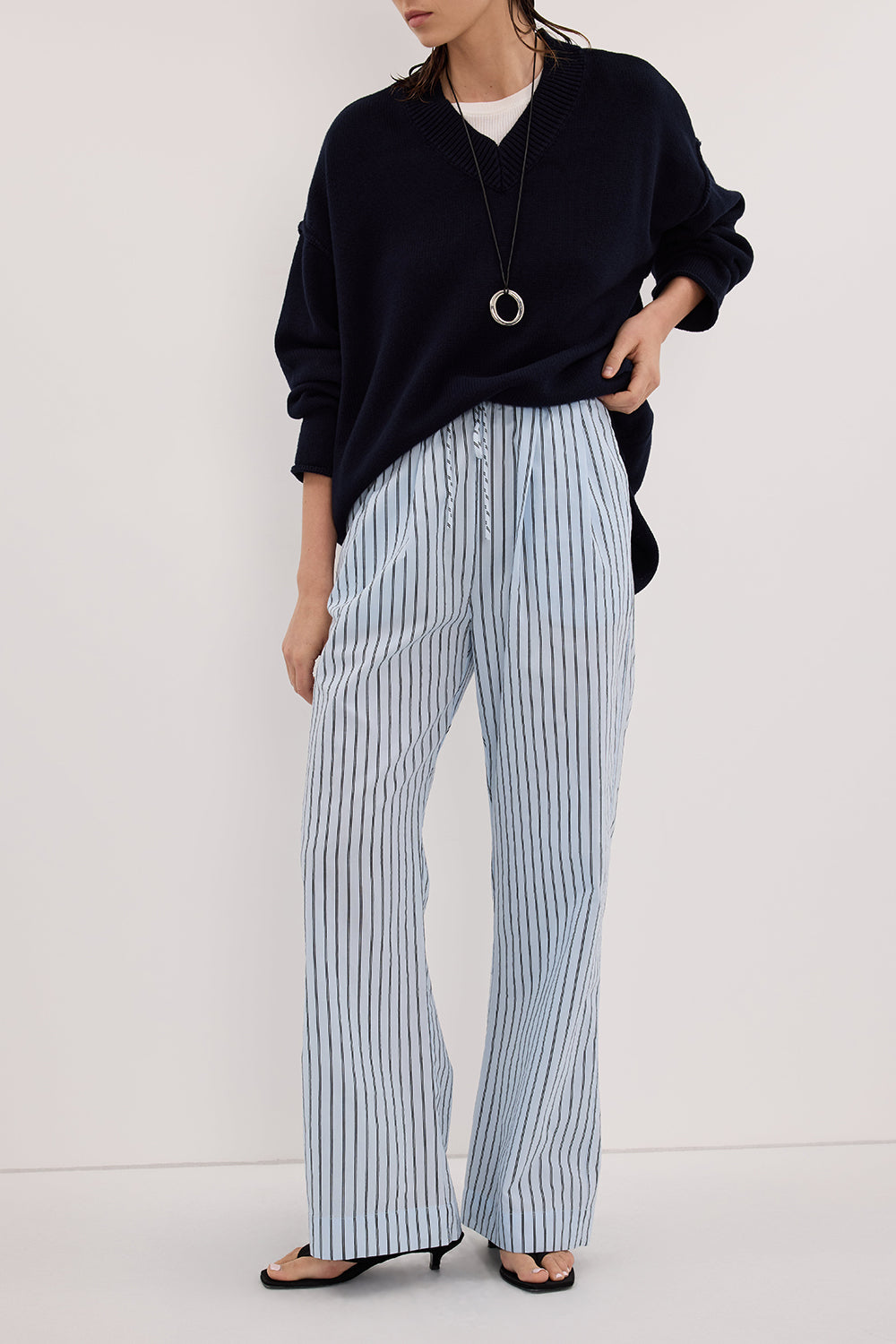 SABLE ICE BLUE SILK BLEND PANT