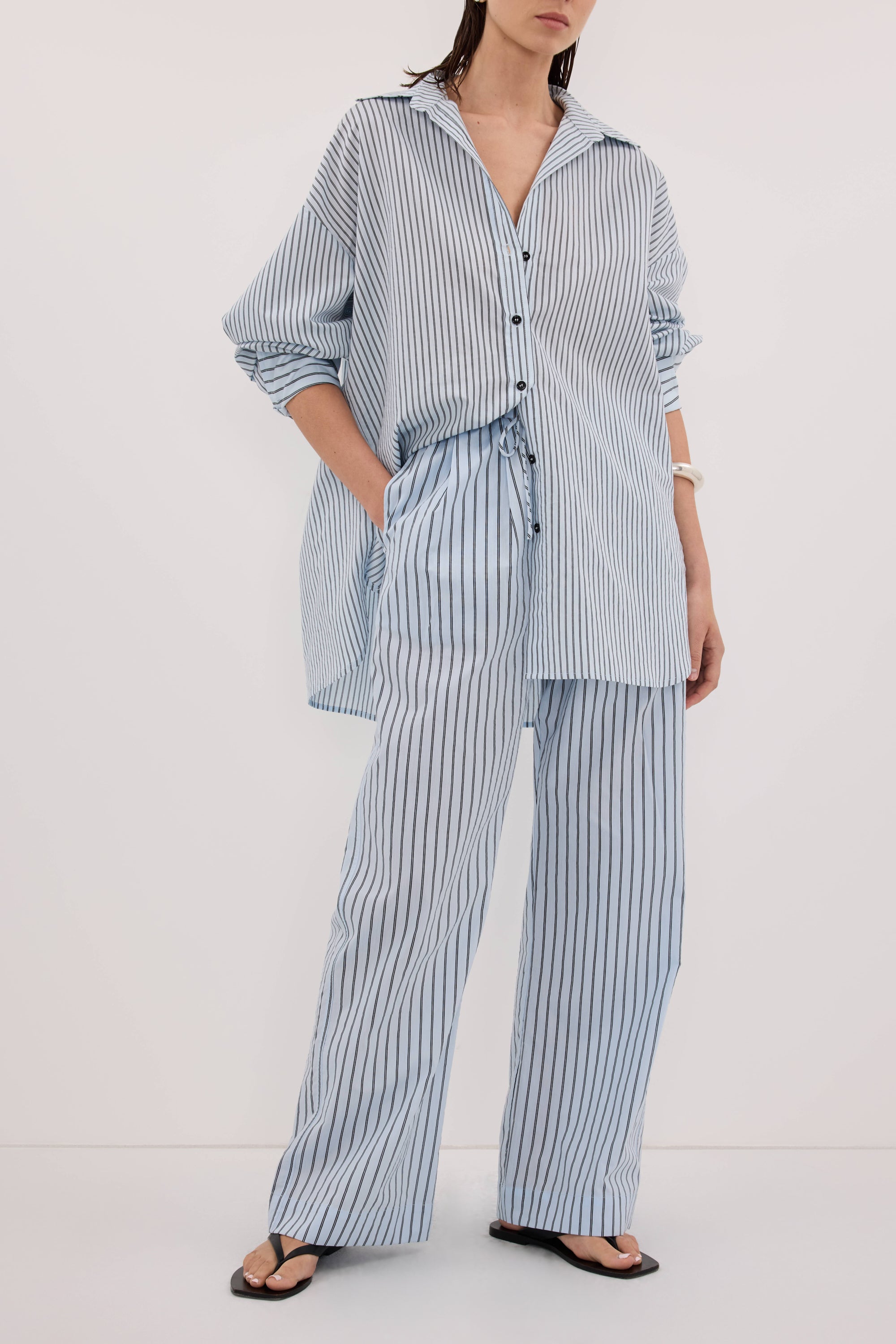 SABLE ICE BLUE SILK BLEND PANT
