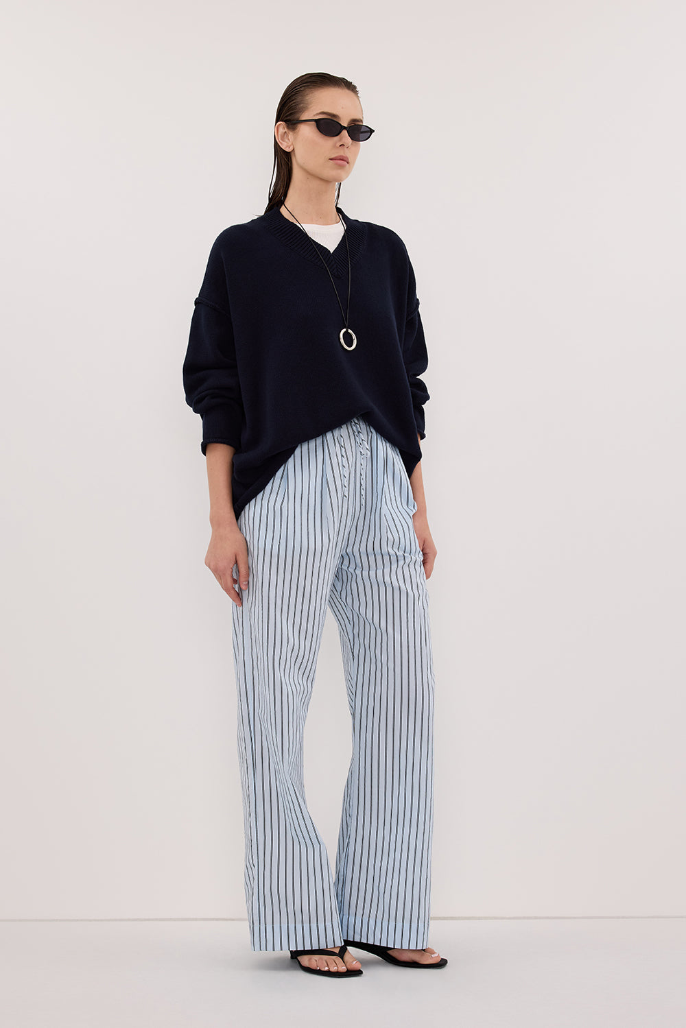 SABLE ICE BLUE SILK BLEND PANT